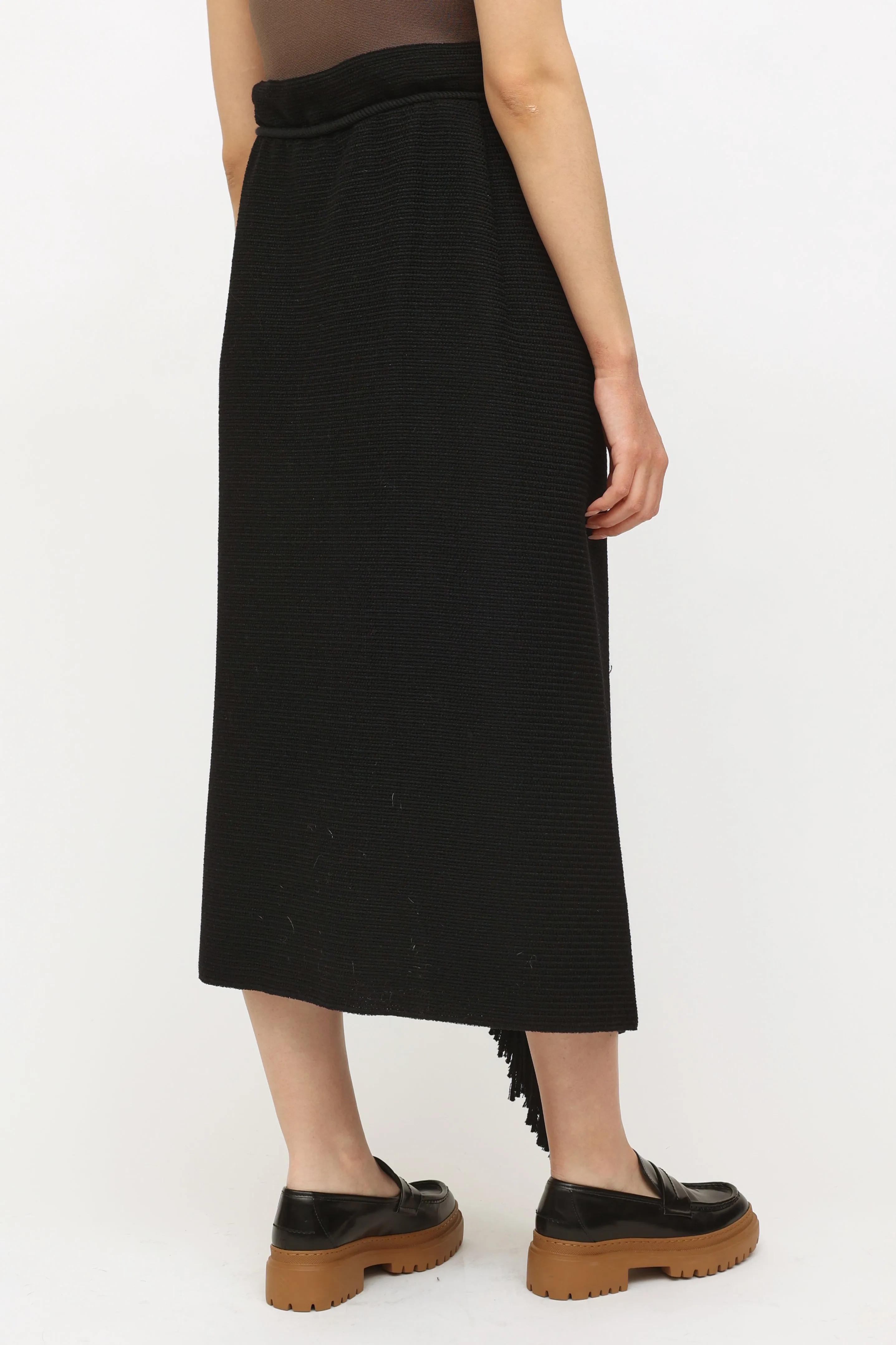 2015 Black Wool Wrap Skirt