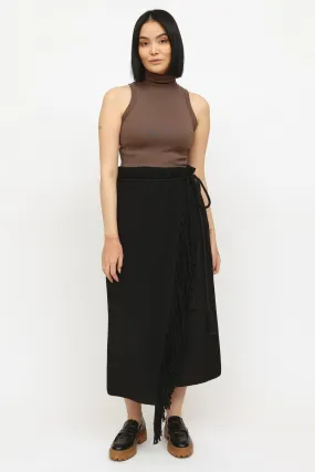 2015 Black Wool Wrap Skirt