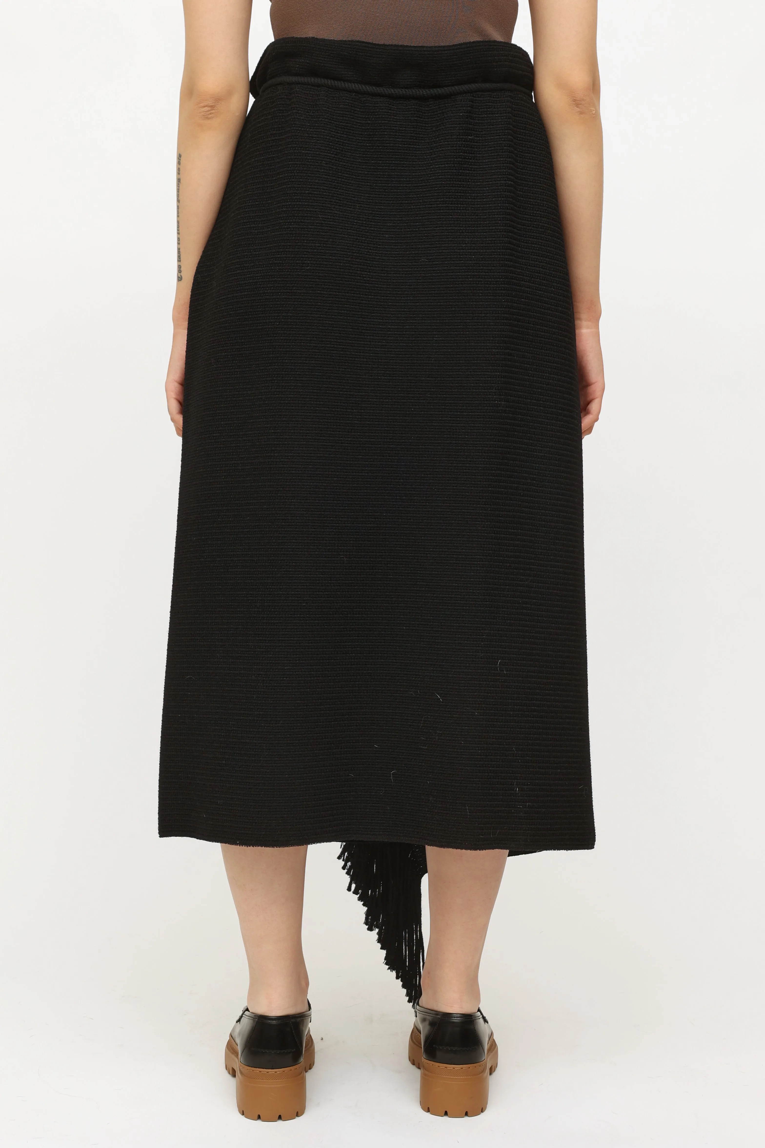 2015 Black Wool Wrap Skirt