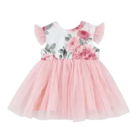 Belle Floral Doll Dress Tea Rose