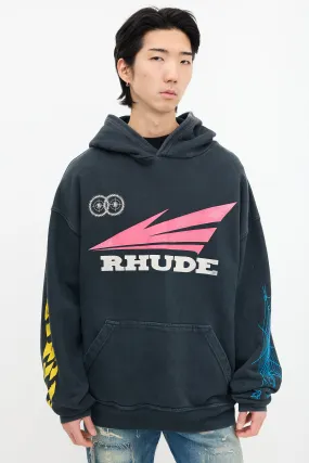 Black & Multi Rhonda Graphic Hoodie