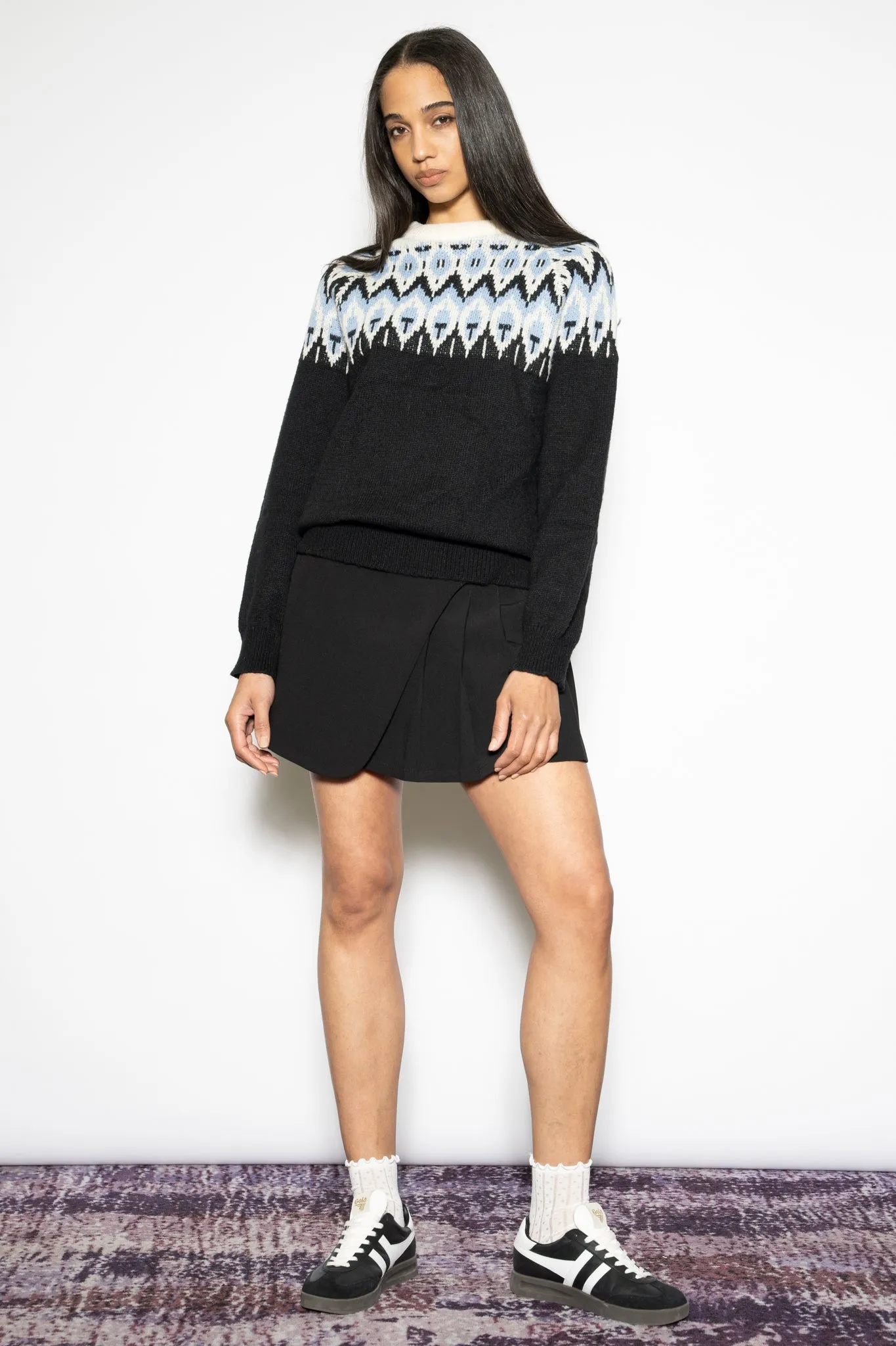 Black Blue Fair Isle Sweater