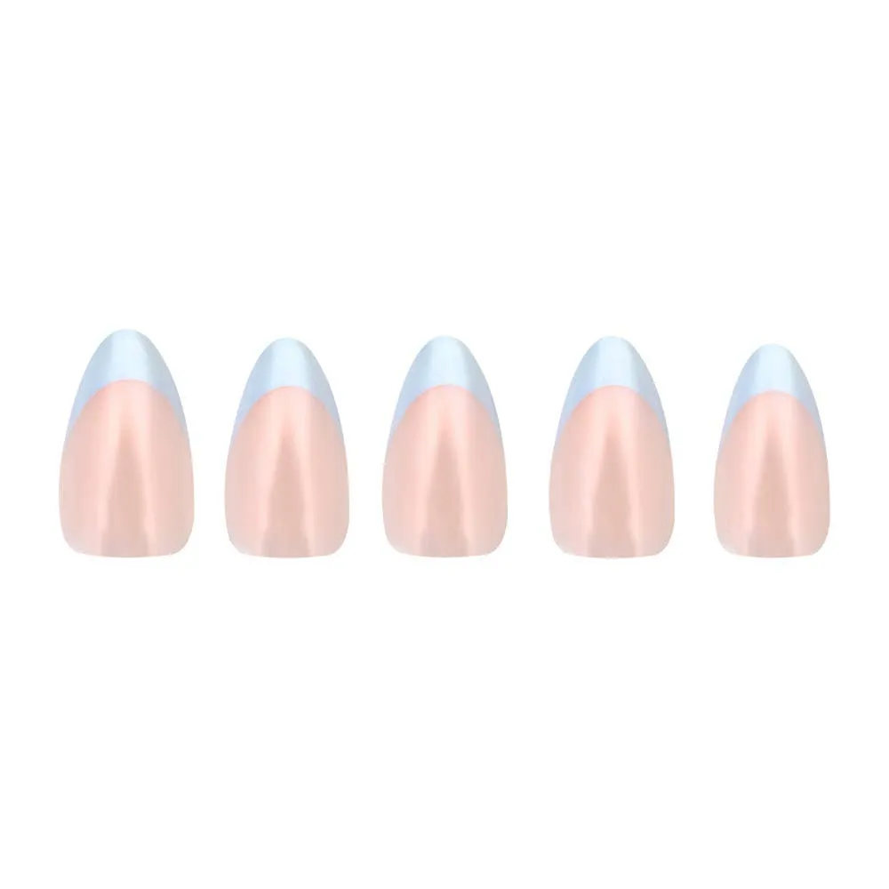 Blueberry Icing Press-On Nails|Baby Blue French Tip