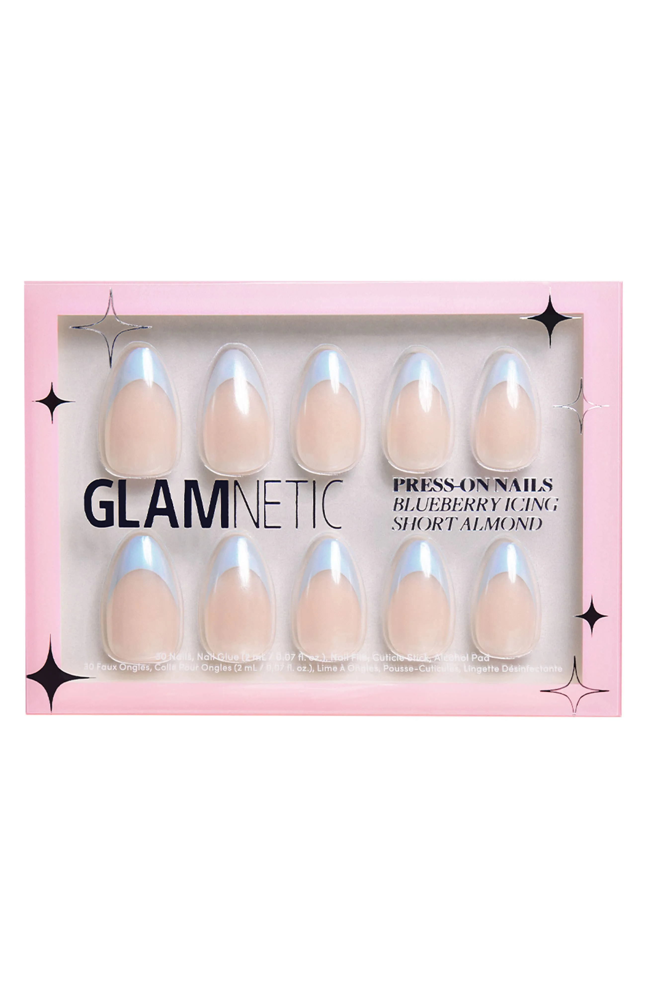 Blueberry Icing Press-On Nails|Baby Blue French Tip
