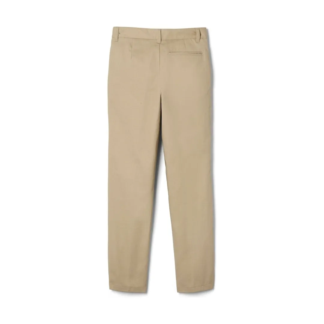 Boys' Flat Front Relaxed Slim Fit Twill Pants