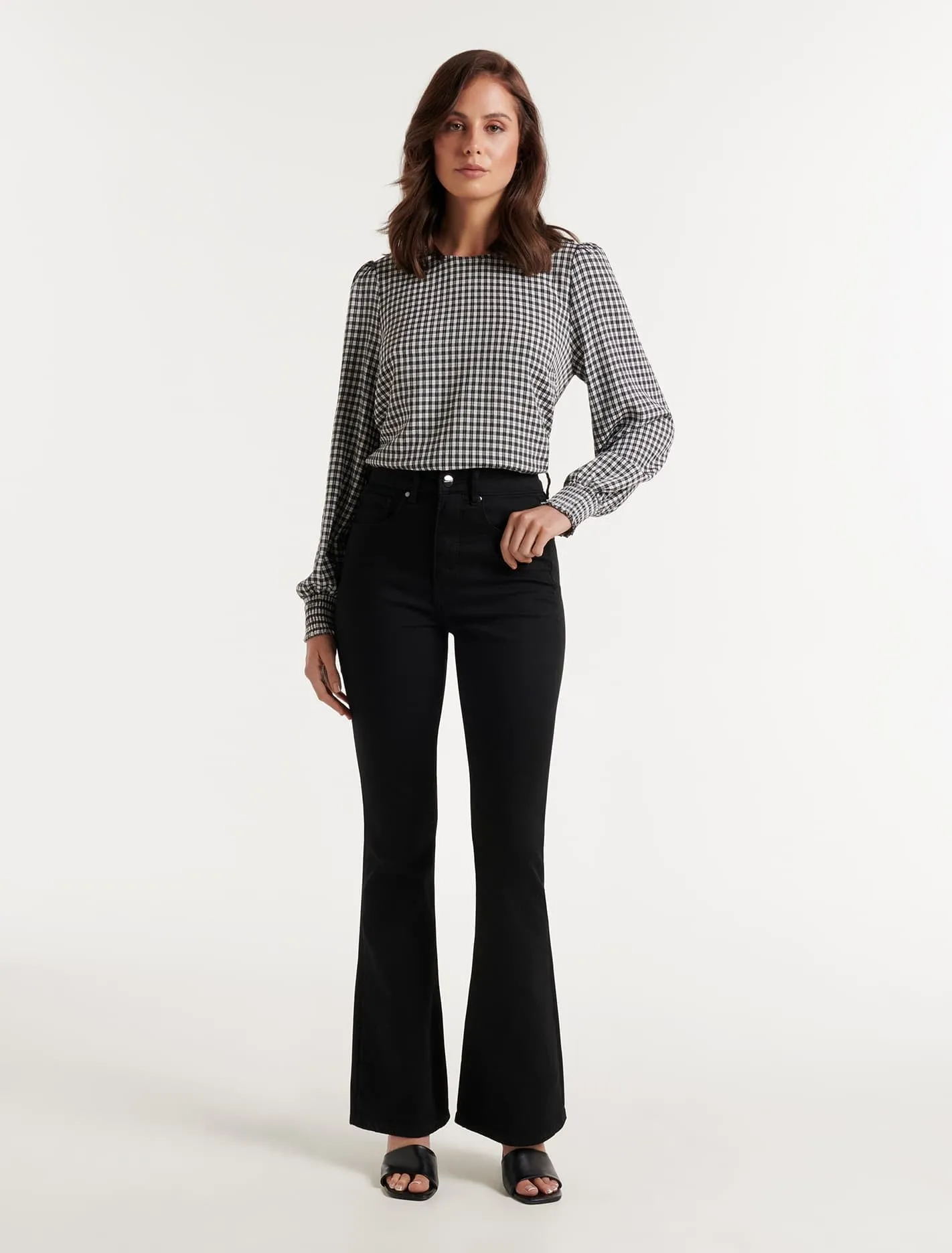 Bronte Check Long Sleeve Top
