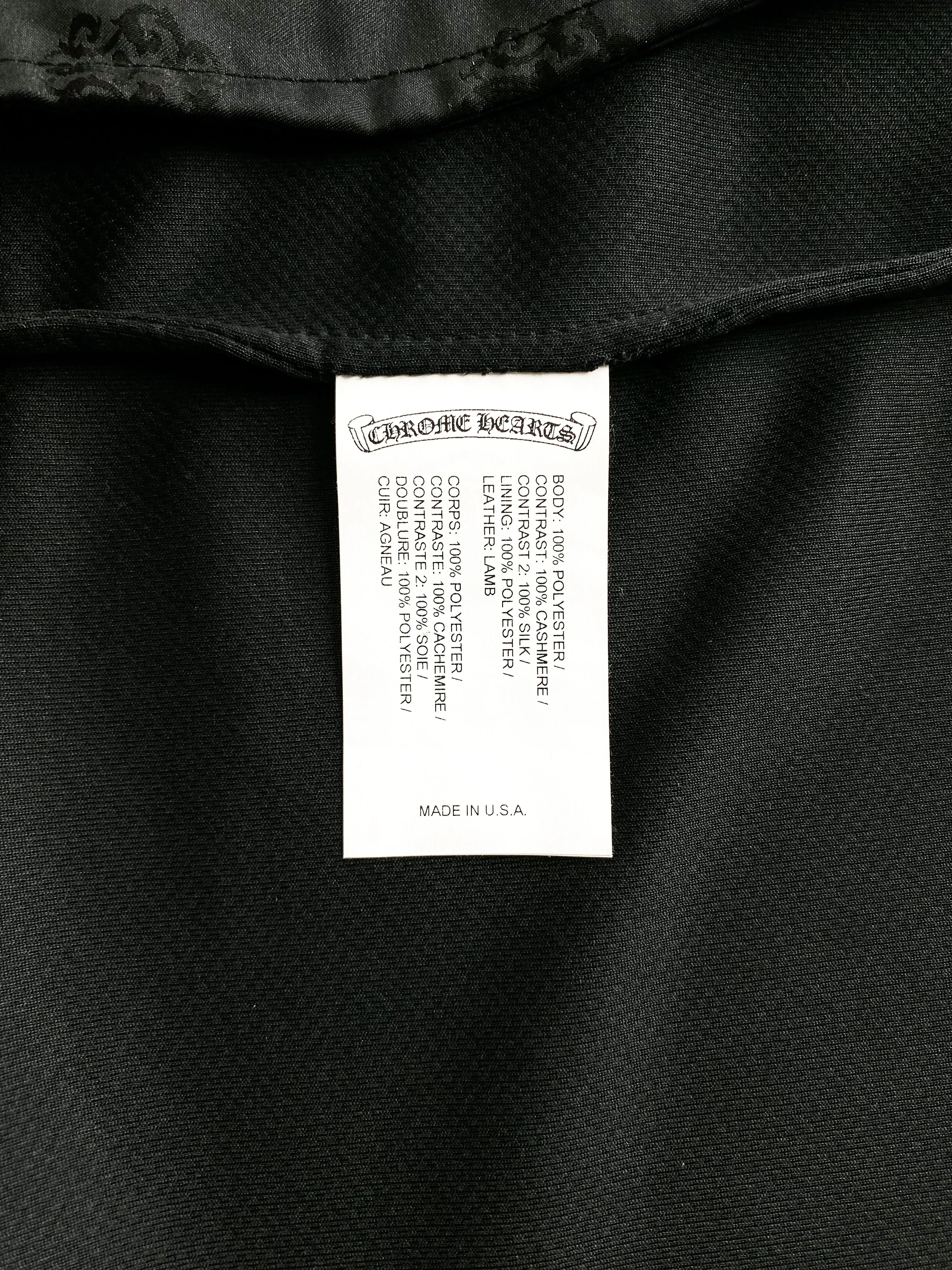Chrome Hearts Black Horseshoe Logo Track Jacket