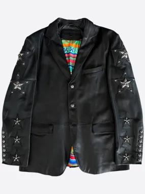 Chrome Hearts Black Leather Custom Order Blazer Jacket