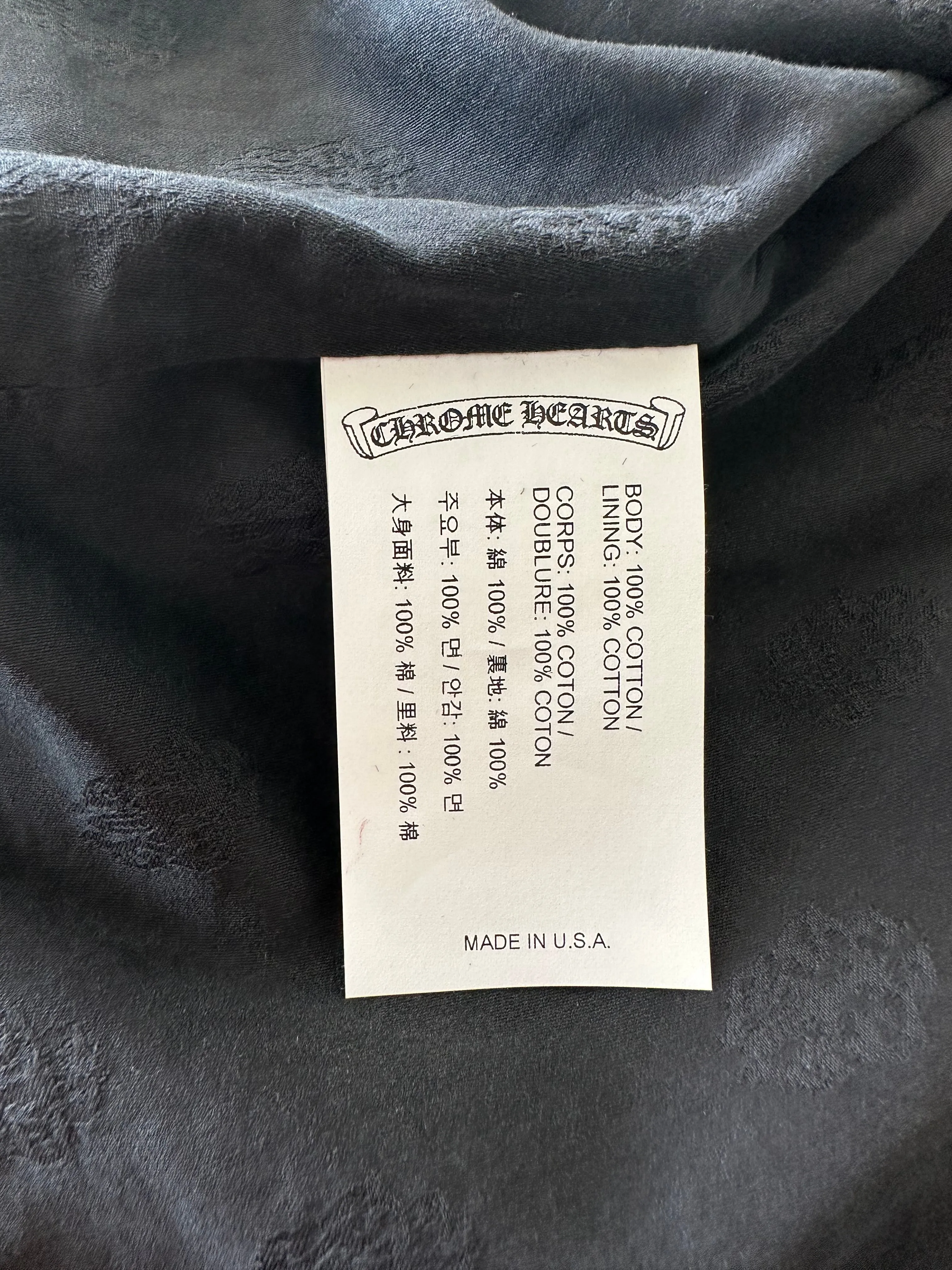 Chrome Hearts Black Workwear Jacket
