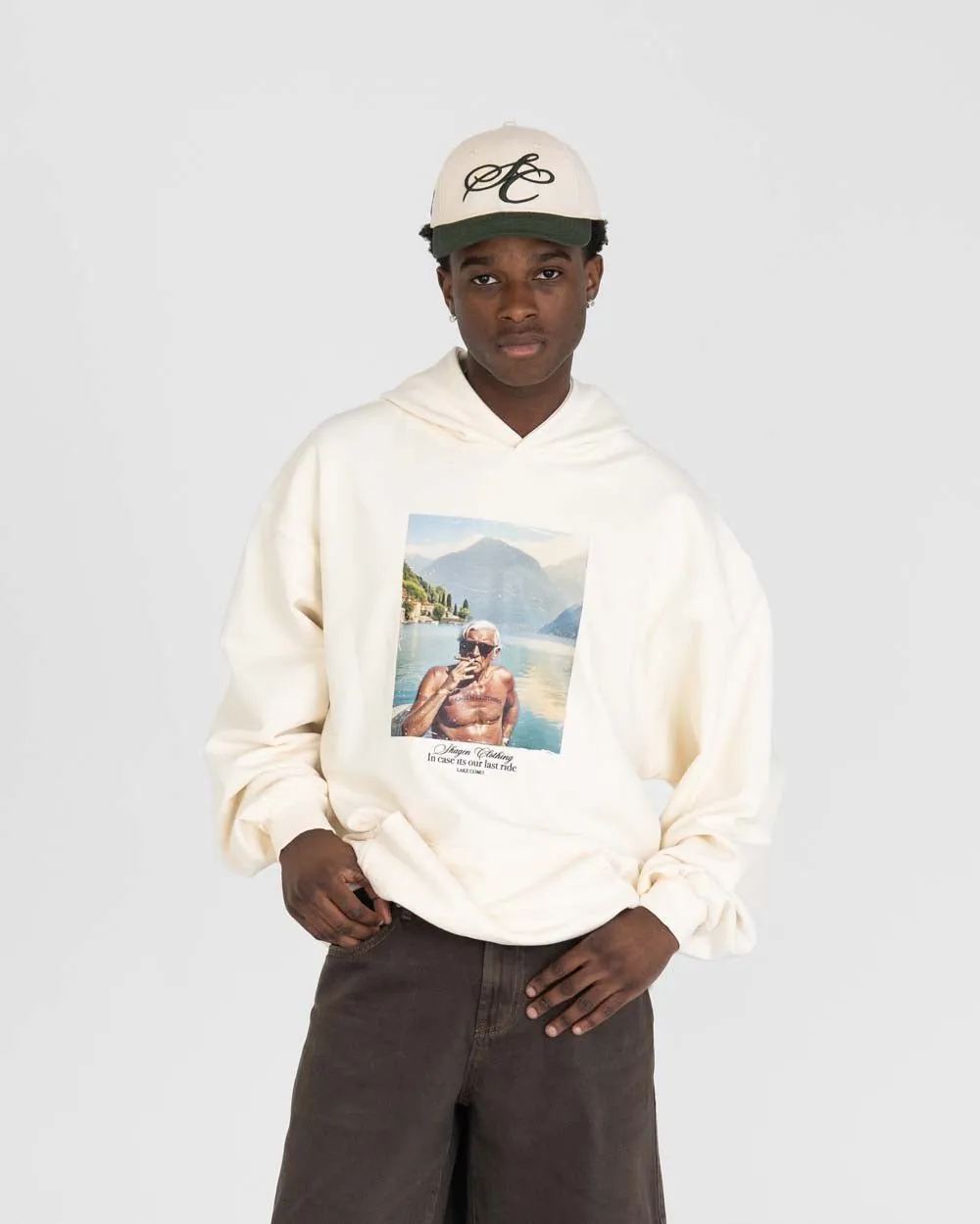 Como Graphic Hoodie Hvid