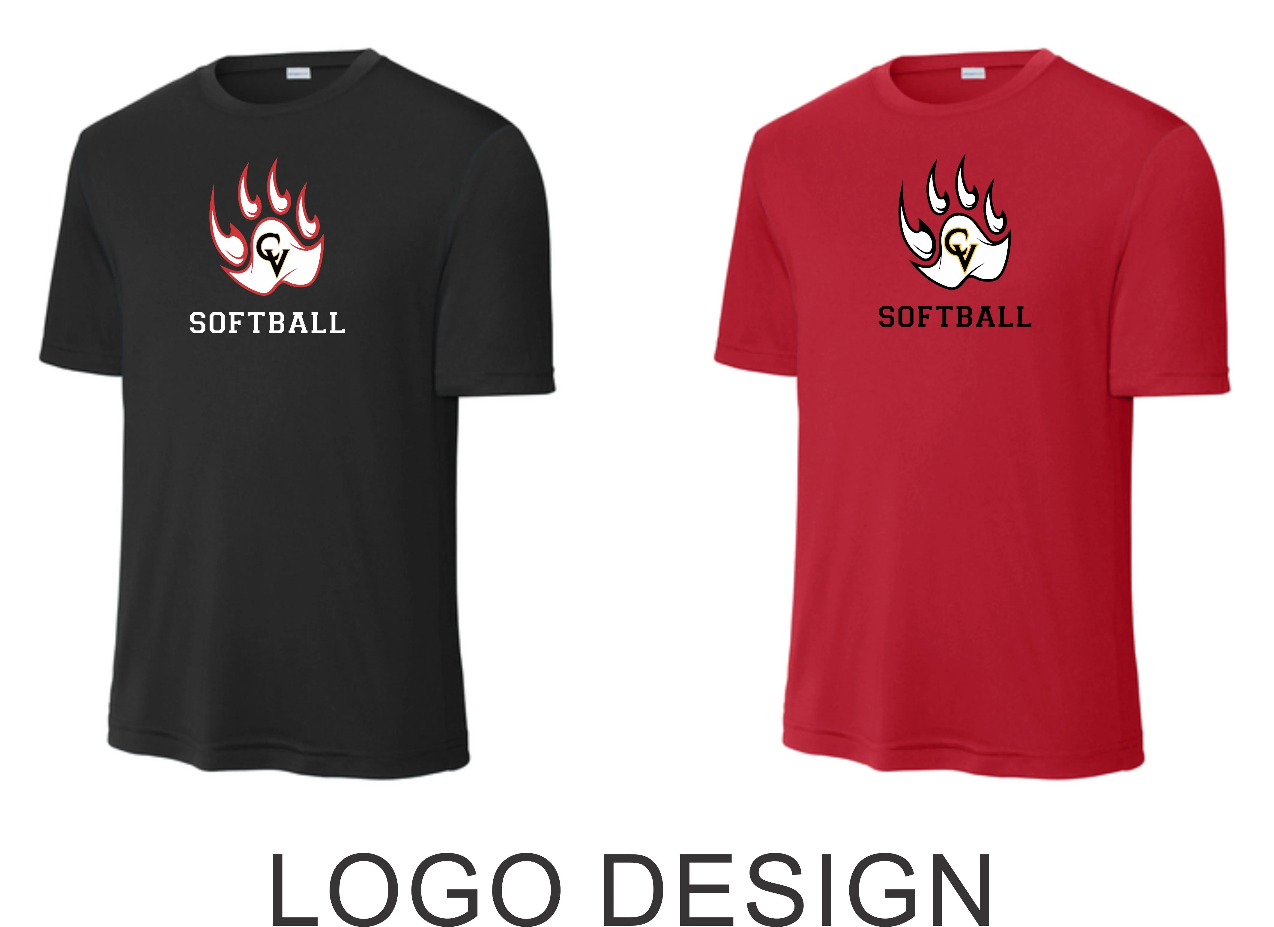 CV Softball Wicking Tee- Youth, Ladies, Adult Sizes- 3 Designs