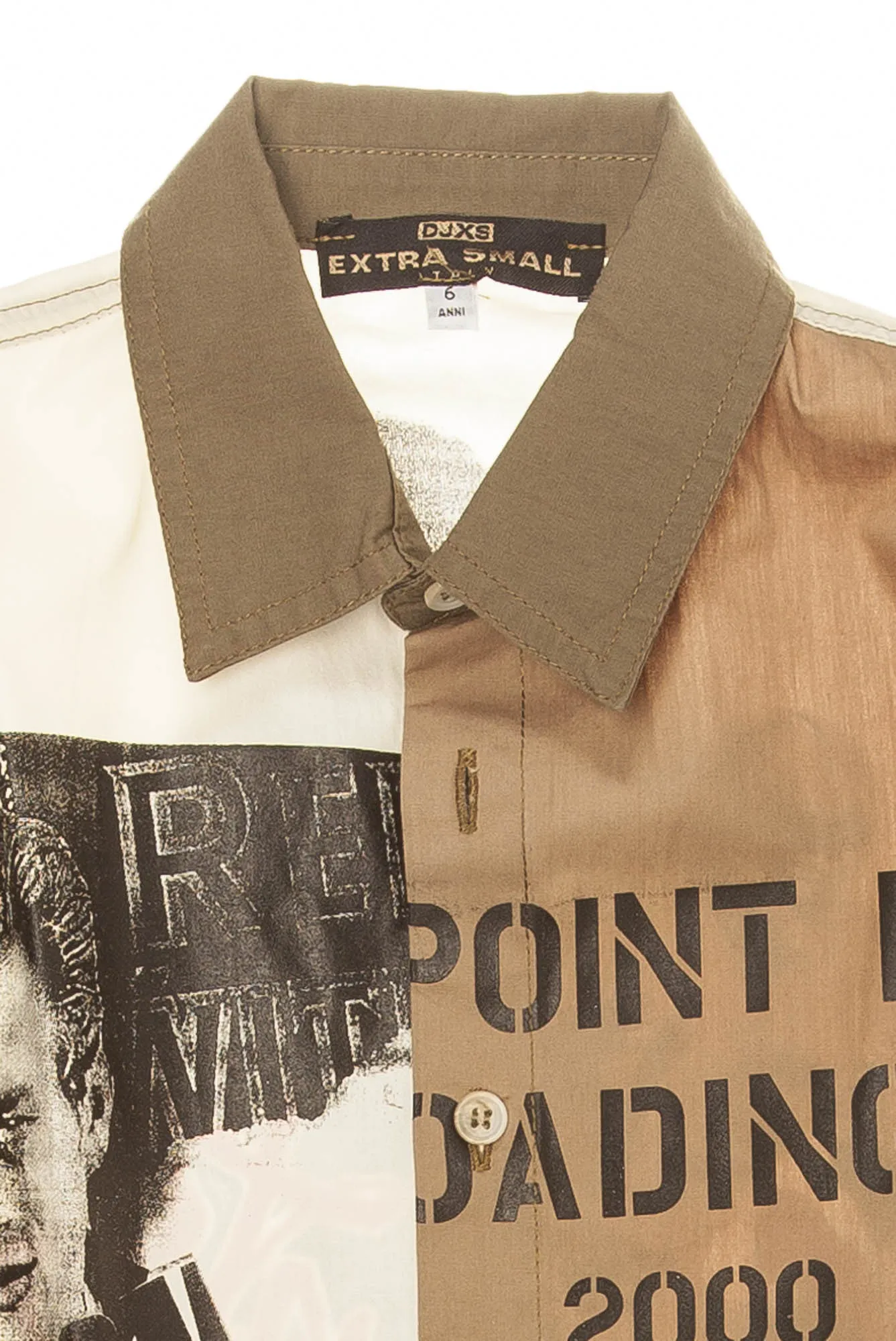 DJXS - Brown, White & Camo Long Sleeve Button Up - XS