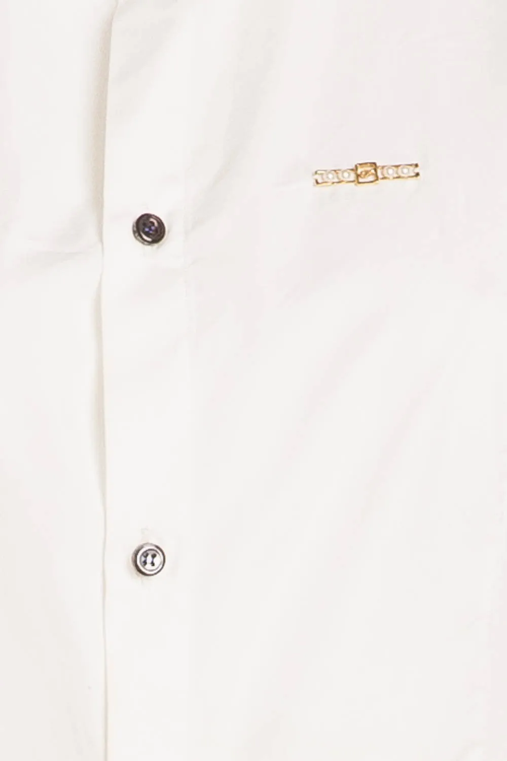 Dsquared2 - BN White Collared Long Sleeve Gold/Pearl Pin - IT 44