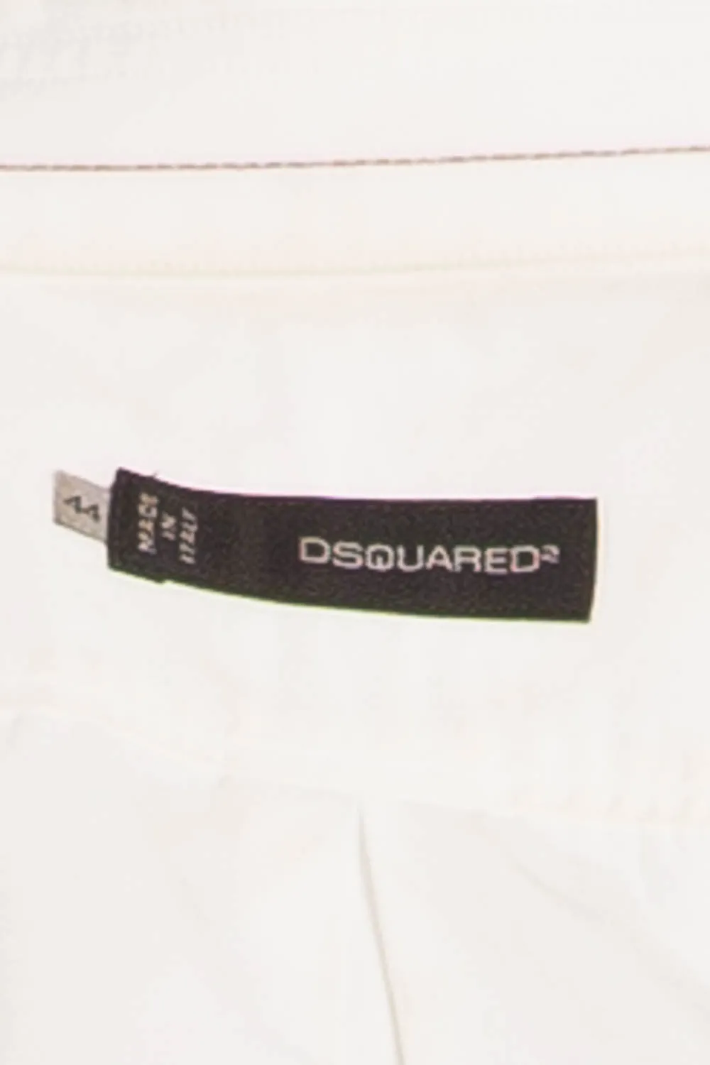 Dsquared2 - BN White Collared Long Sleeve Gold/Pearl Pin - IT 44