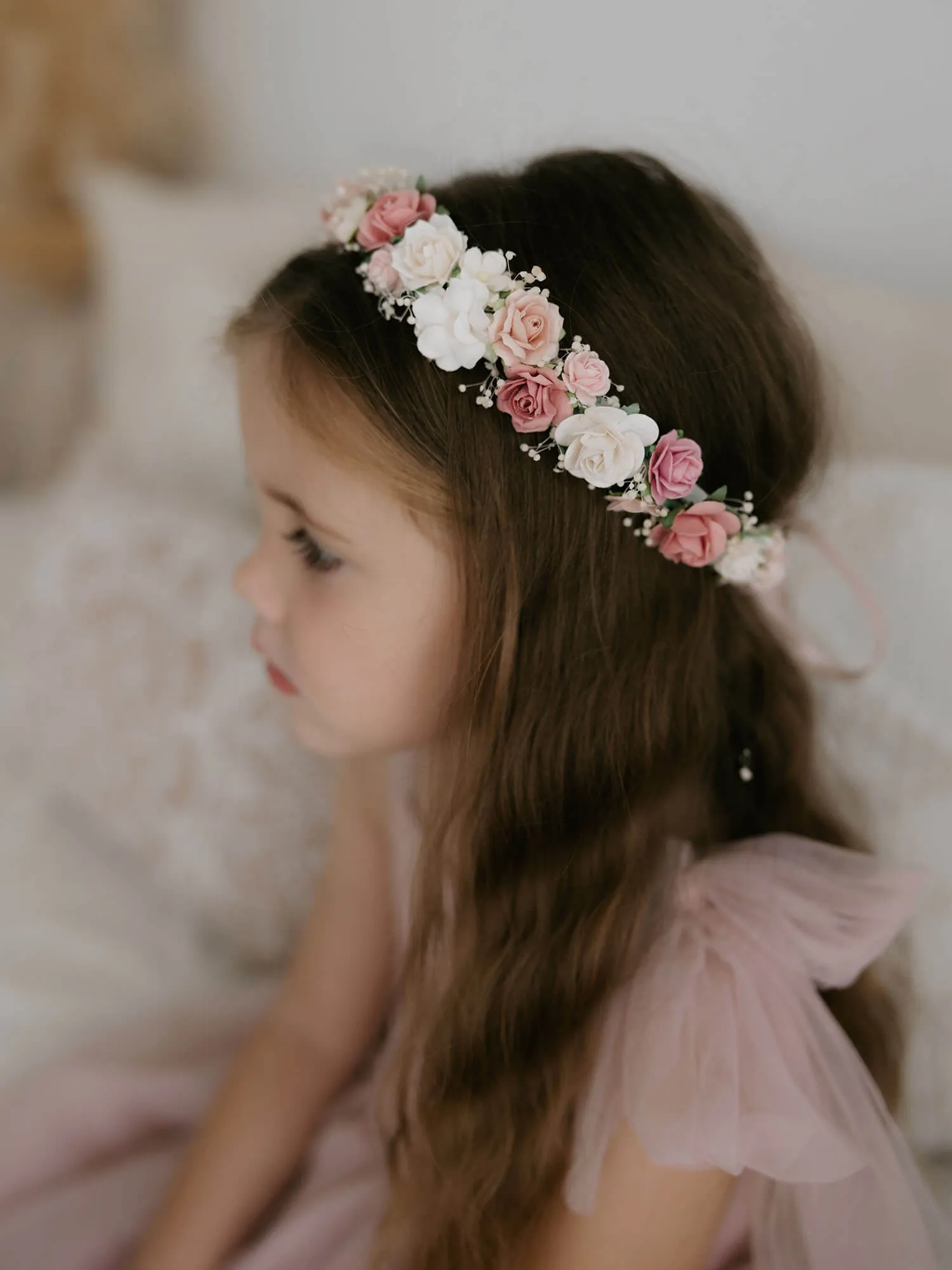 Elsie flower crown - dusty rose