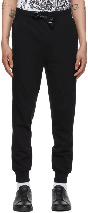 Ermenegildo Zegna Black Ribbed Cuff Lounge Pants