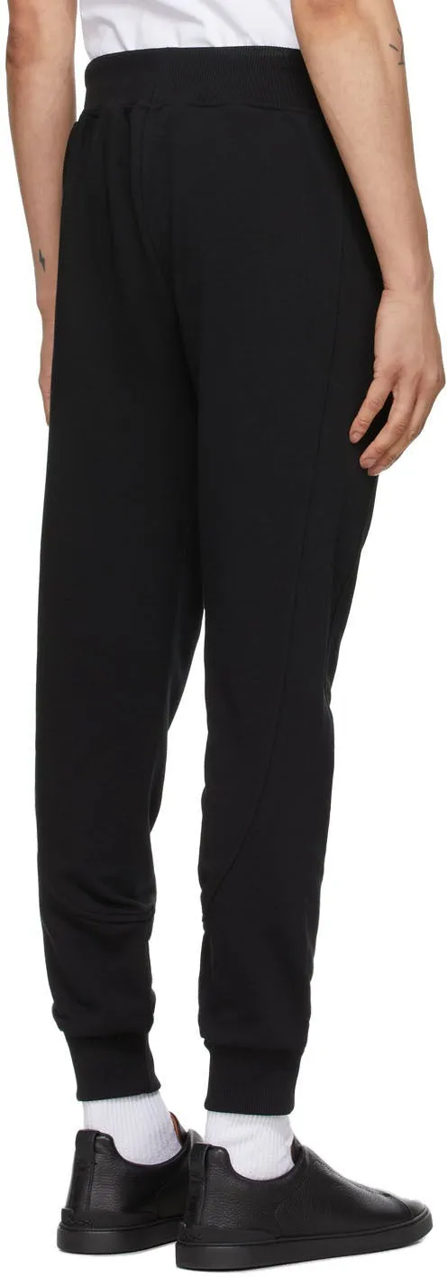Ermenegildo Zegna Black Ribbed Cuff Lounge Pants