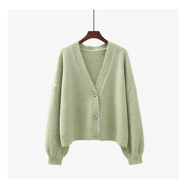 FashionSierra - Solid Cashmere Sweater Coat Chic Korean style Casual Cardigans