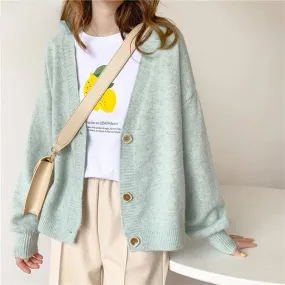 FashionSierra - Solid Cashmere Sweater Coat Chic Korean style Casual Cardigans