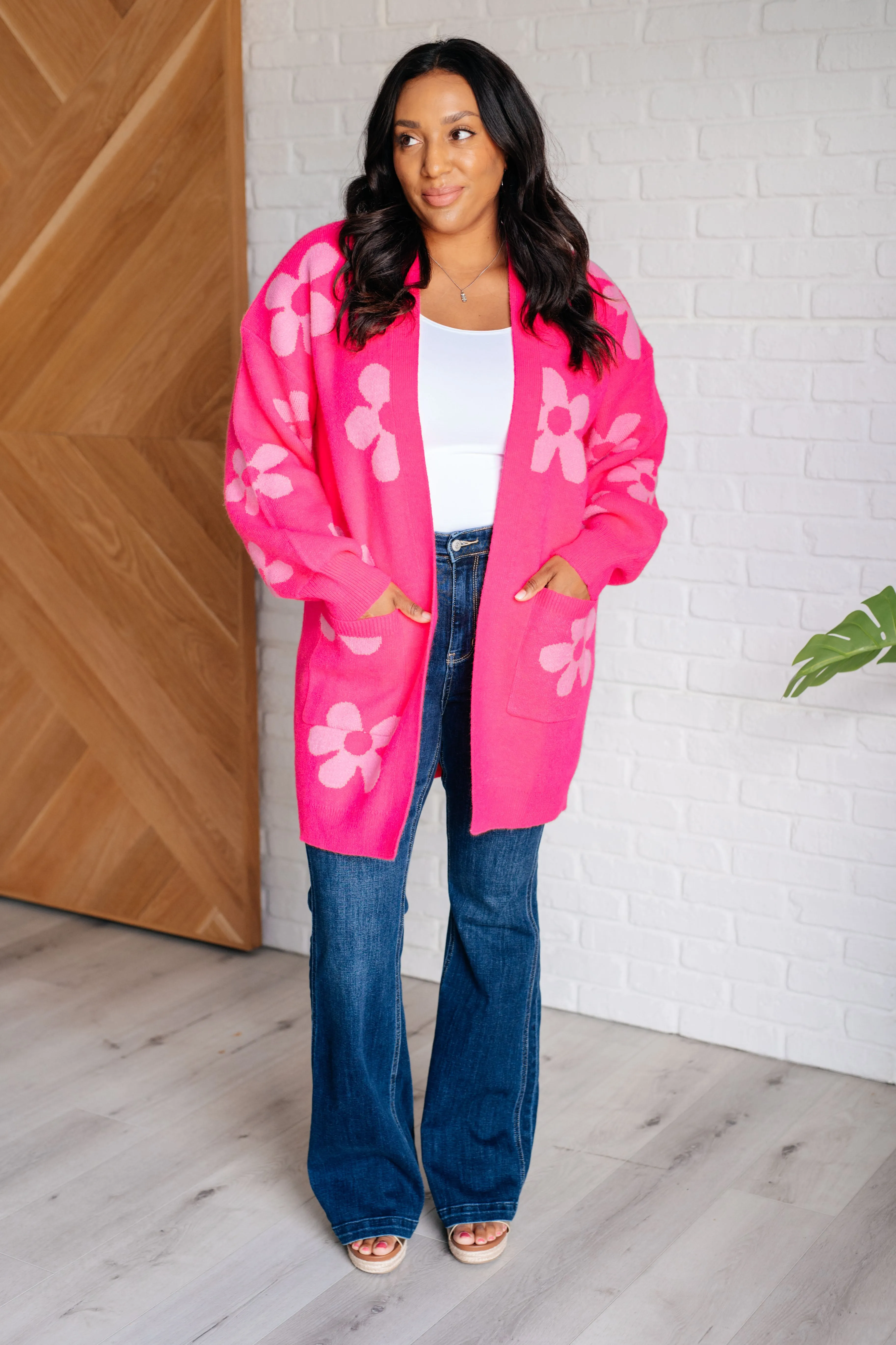 Floral Cardigan in Pink
