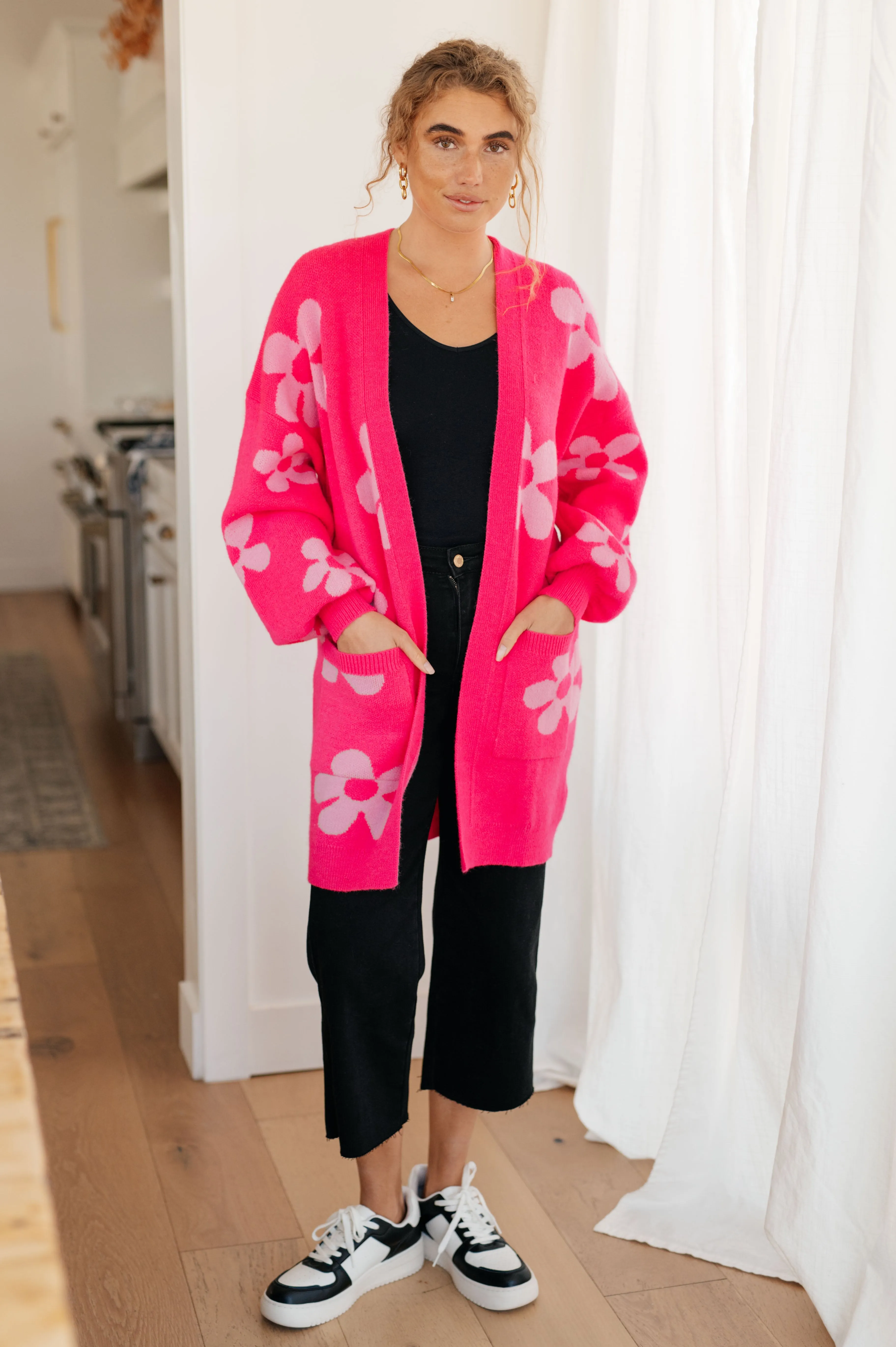 Floral Cardigan in Pink