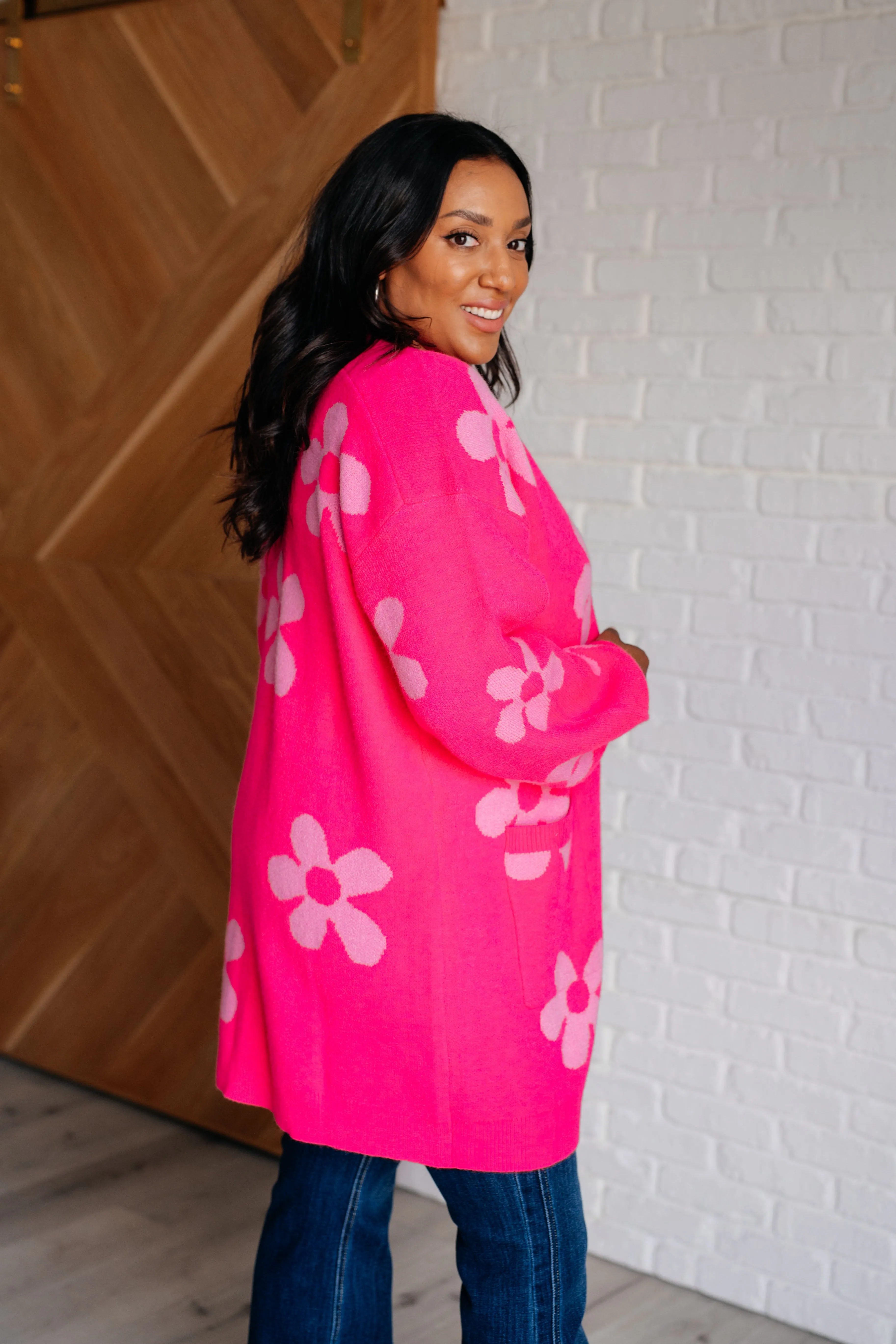Floral Cardigan in Pink