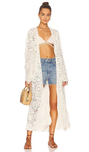 Free People Melanie Crochet Duster in Ivory