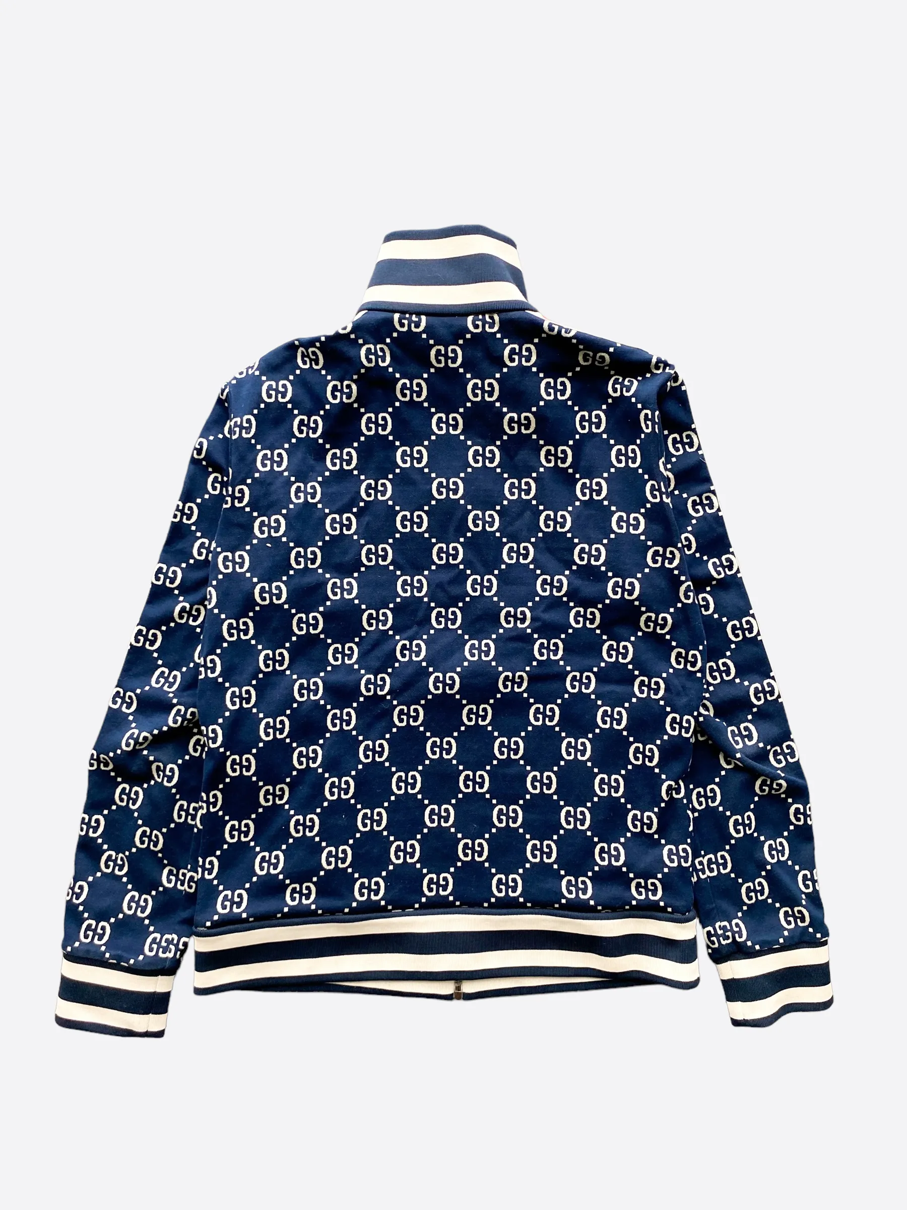 Gucci Blue Monogram Jacquard Track Jacket
