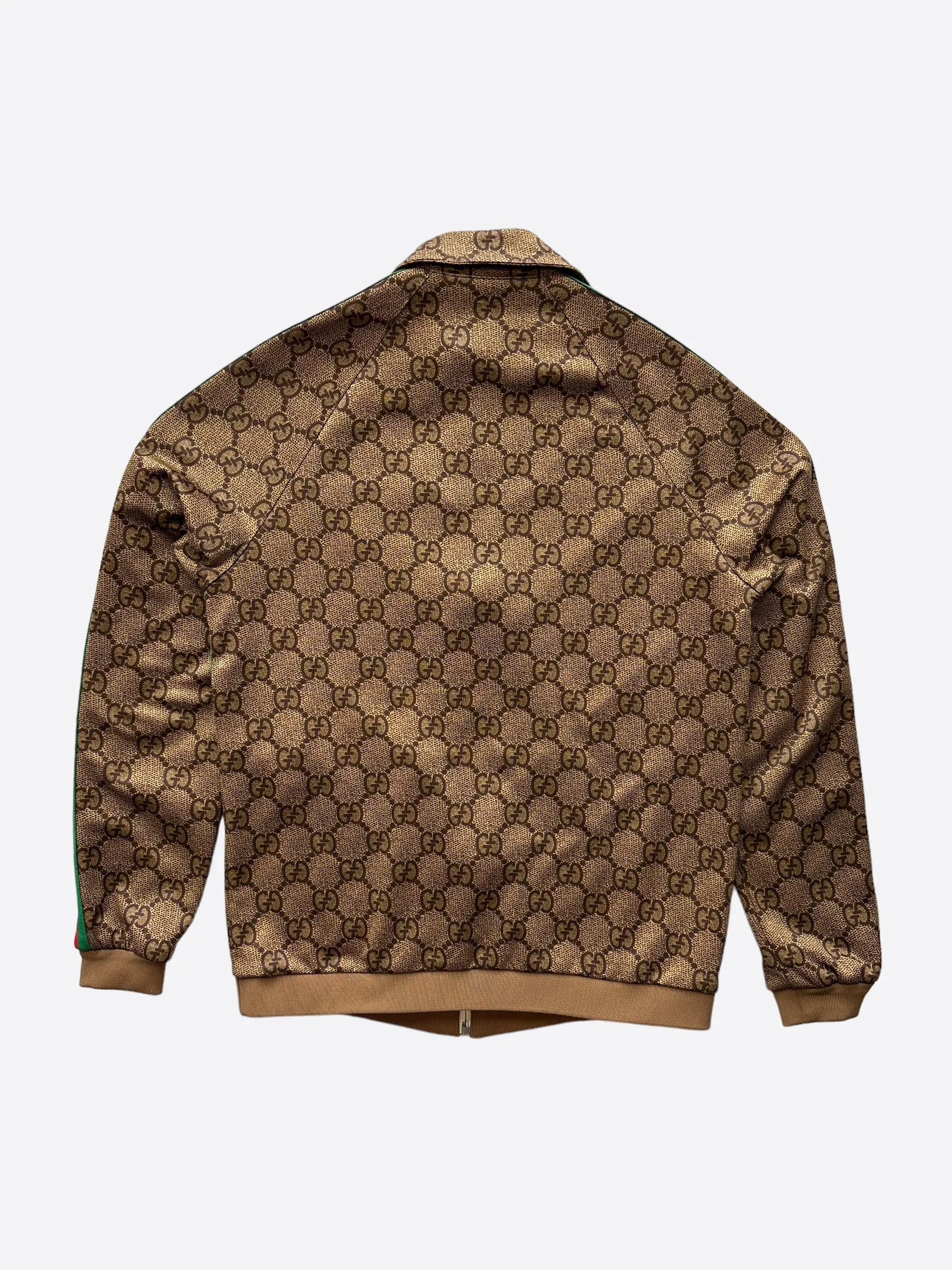 Gucci Tan Monogram Striped Track Jacket