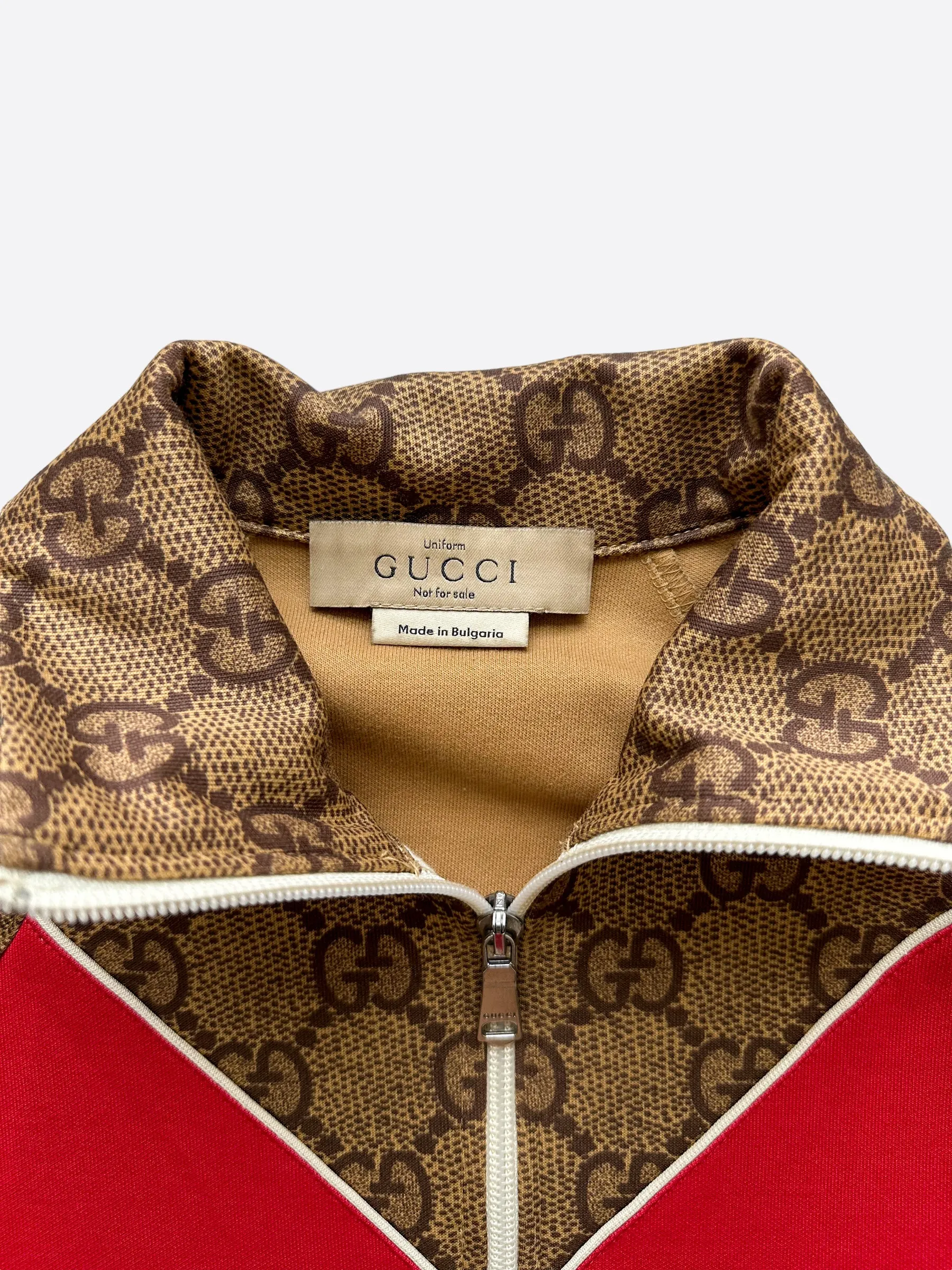 Gucci Tan Monogram Striped Track Jacket