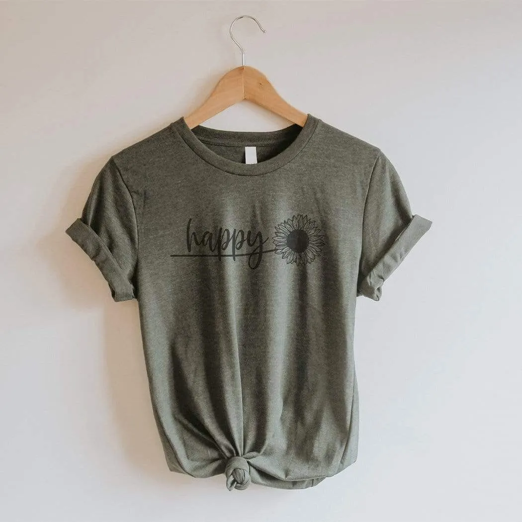 Happy Sunflower Graphic T-Shirt
