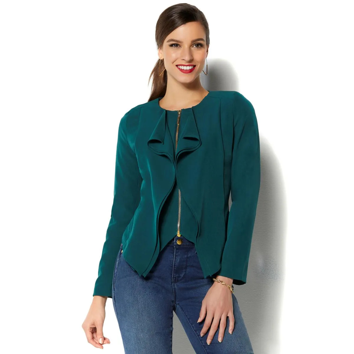 IMAN Global Chic Luxurious Cascading Blazer