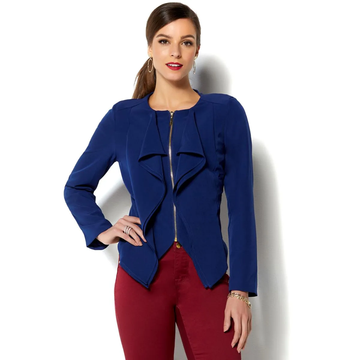 IMAN Global Chic Luxurious Cascading Blazer