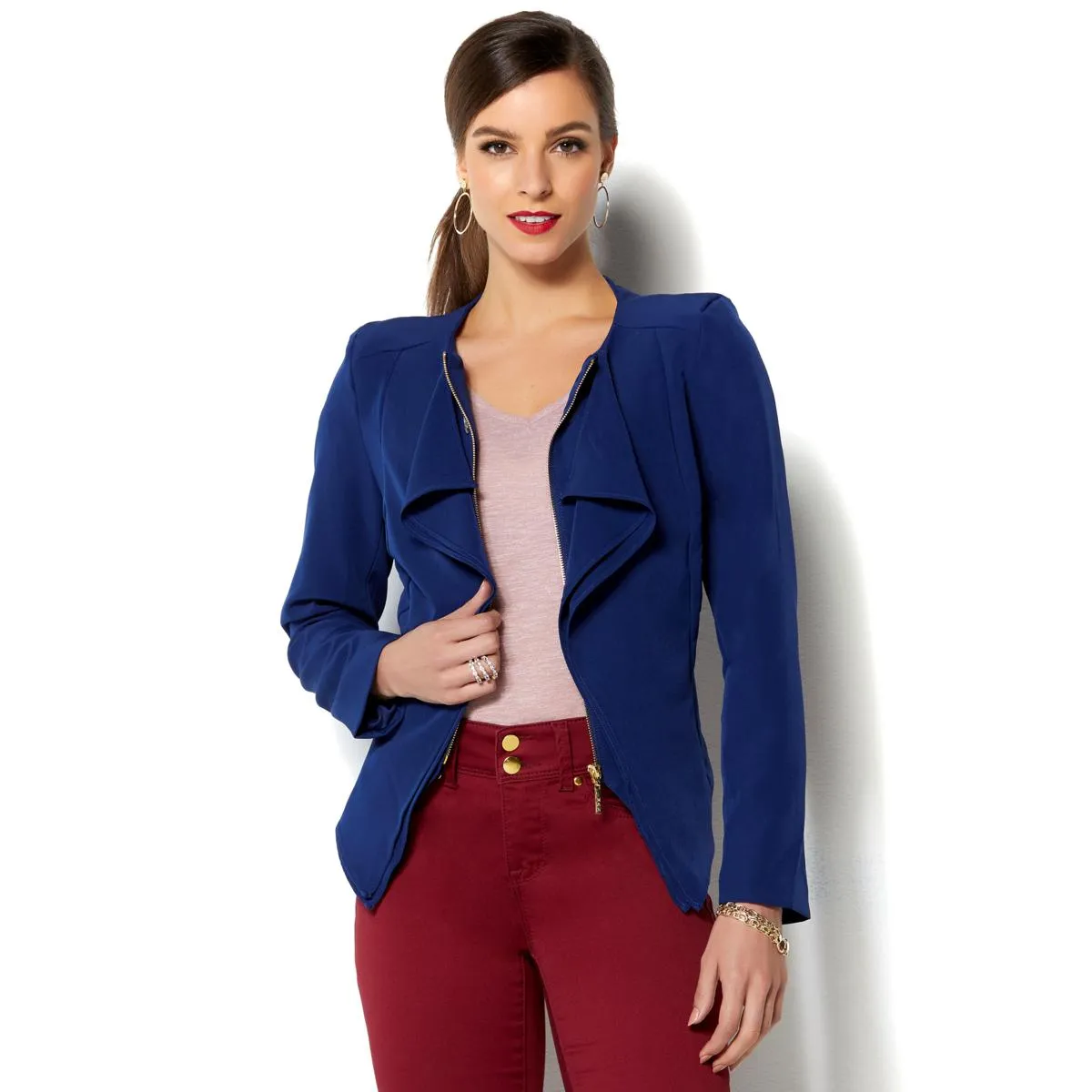 IMAN Global Chic Luxurious Cascading Blazer