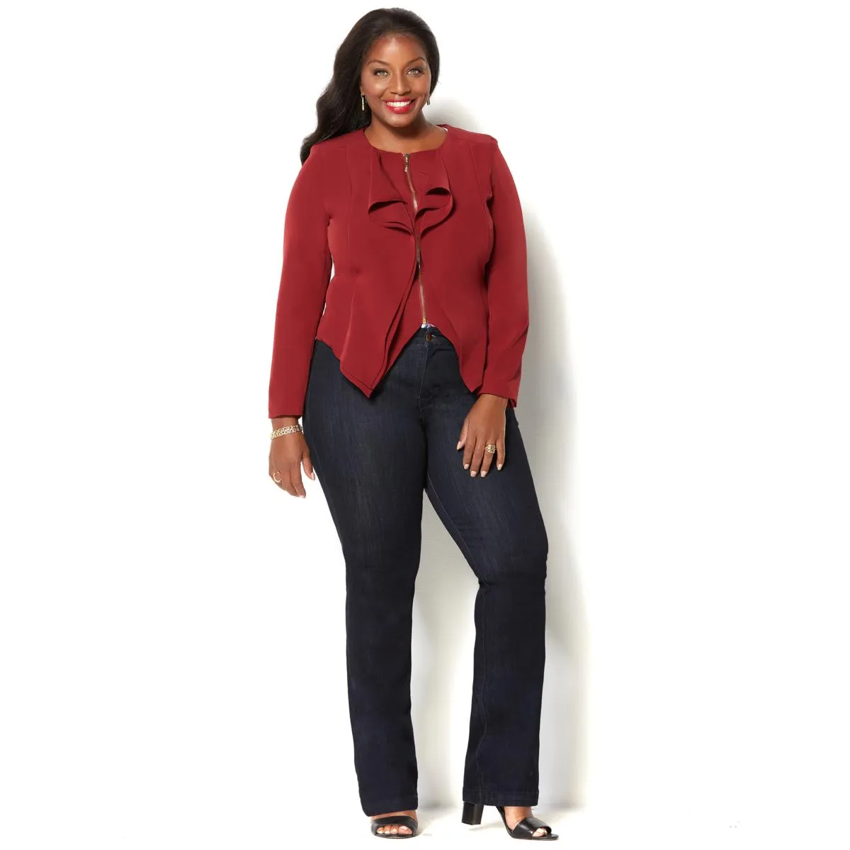 IMAN Global Chic Luxurious Cascading Blazer