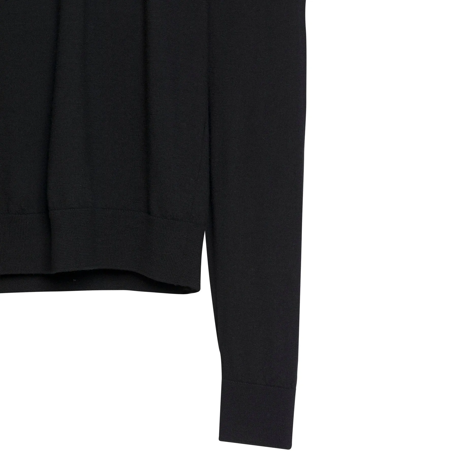 Jersey Stitch Wool Mock Neck Pullover Sweater