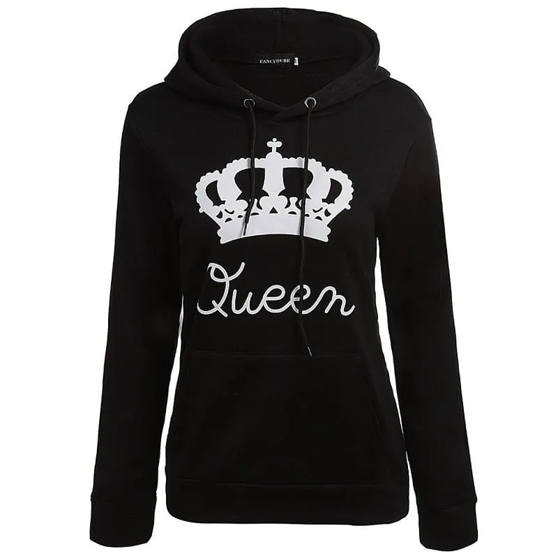 King and queen matching hoodies crown