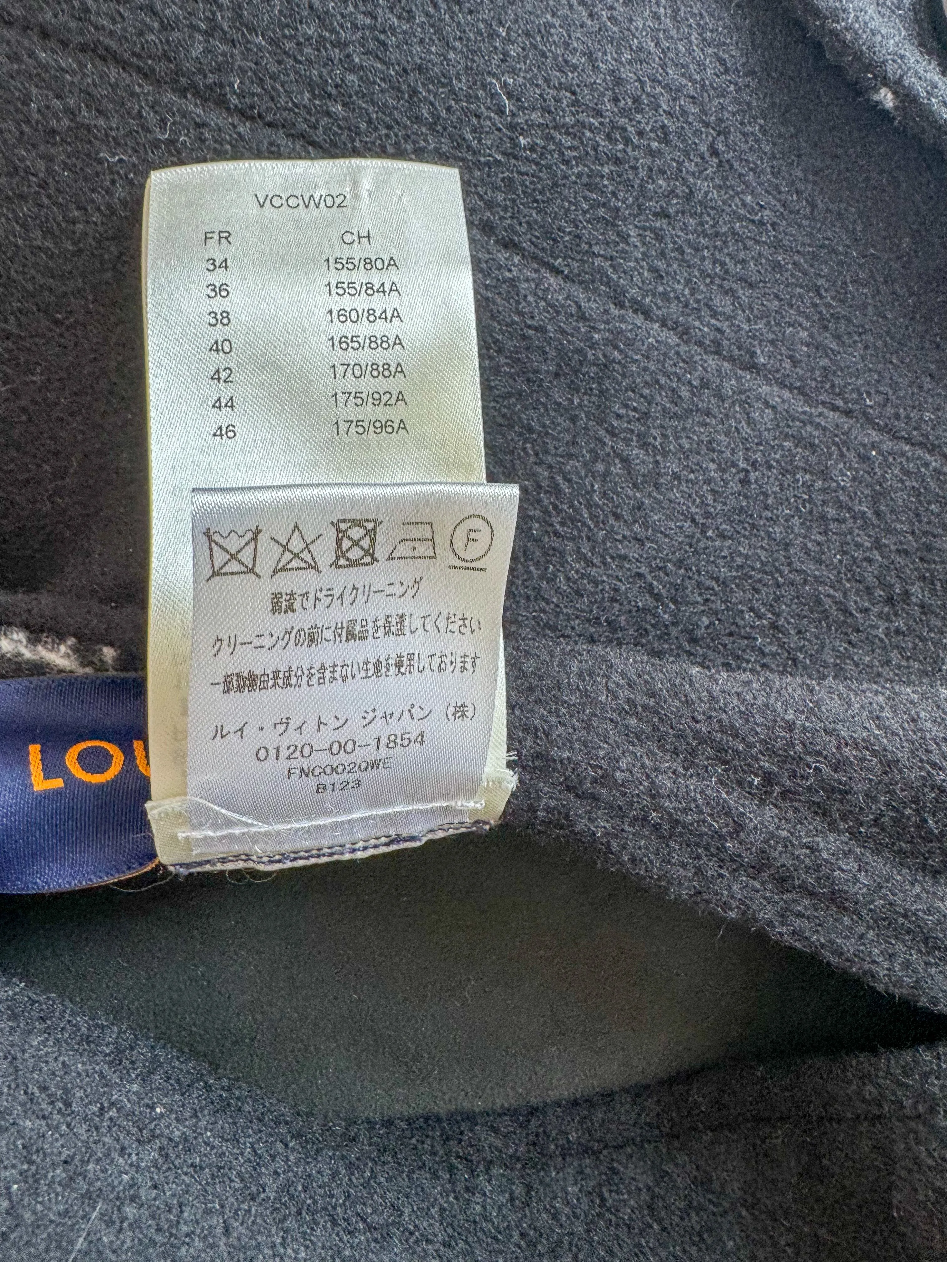 Louis Vuitton Black & Grey Monogram Reversible Wool Peacoat