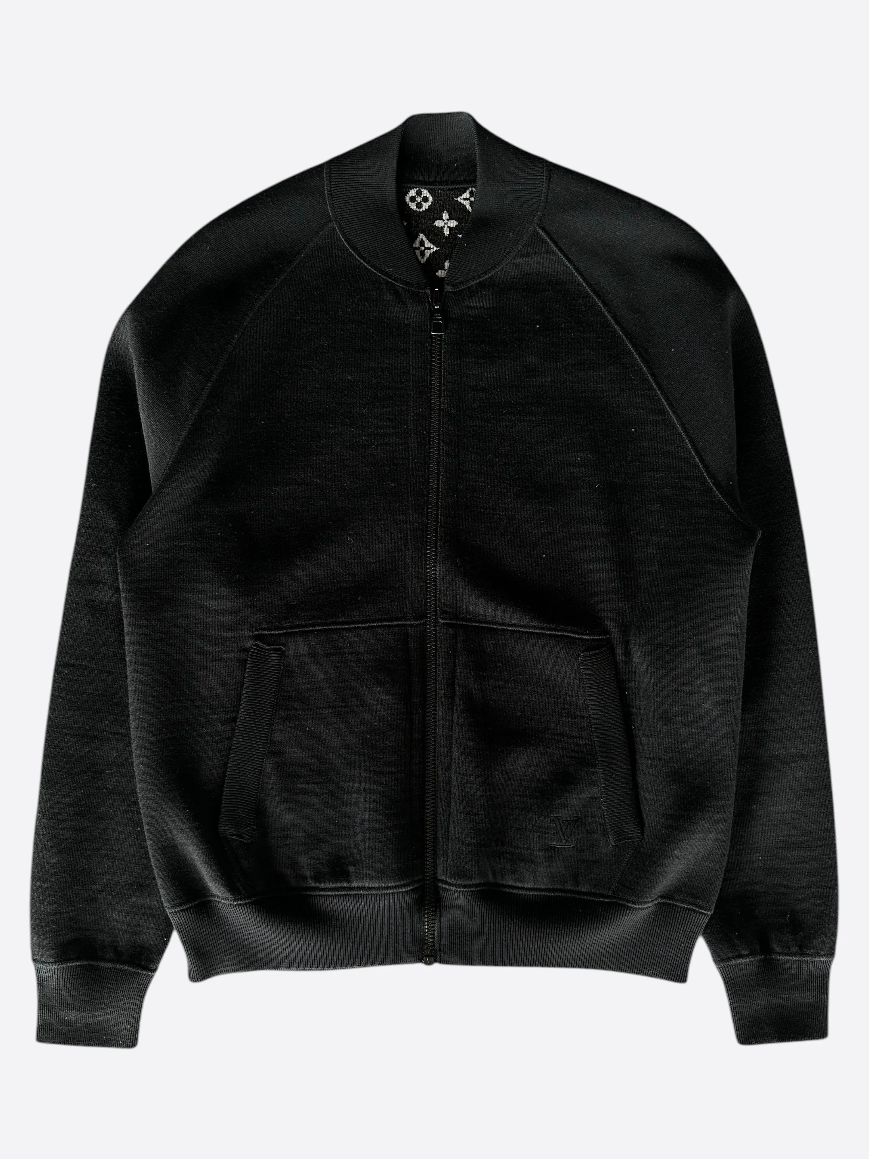 Louis Vuitton Black & White Monogram Reversible Bomber Jacket
