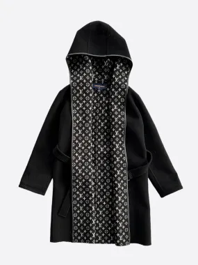 Louis Vuitton Black & White Monogram Women's Peacoat