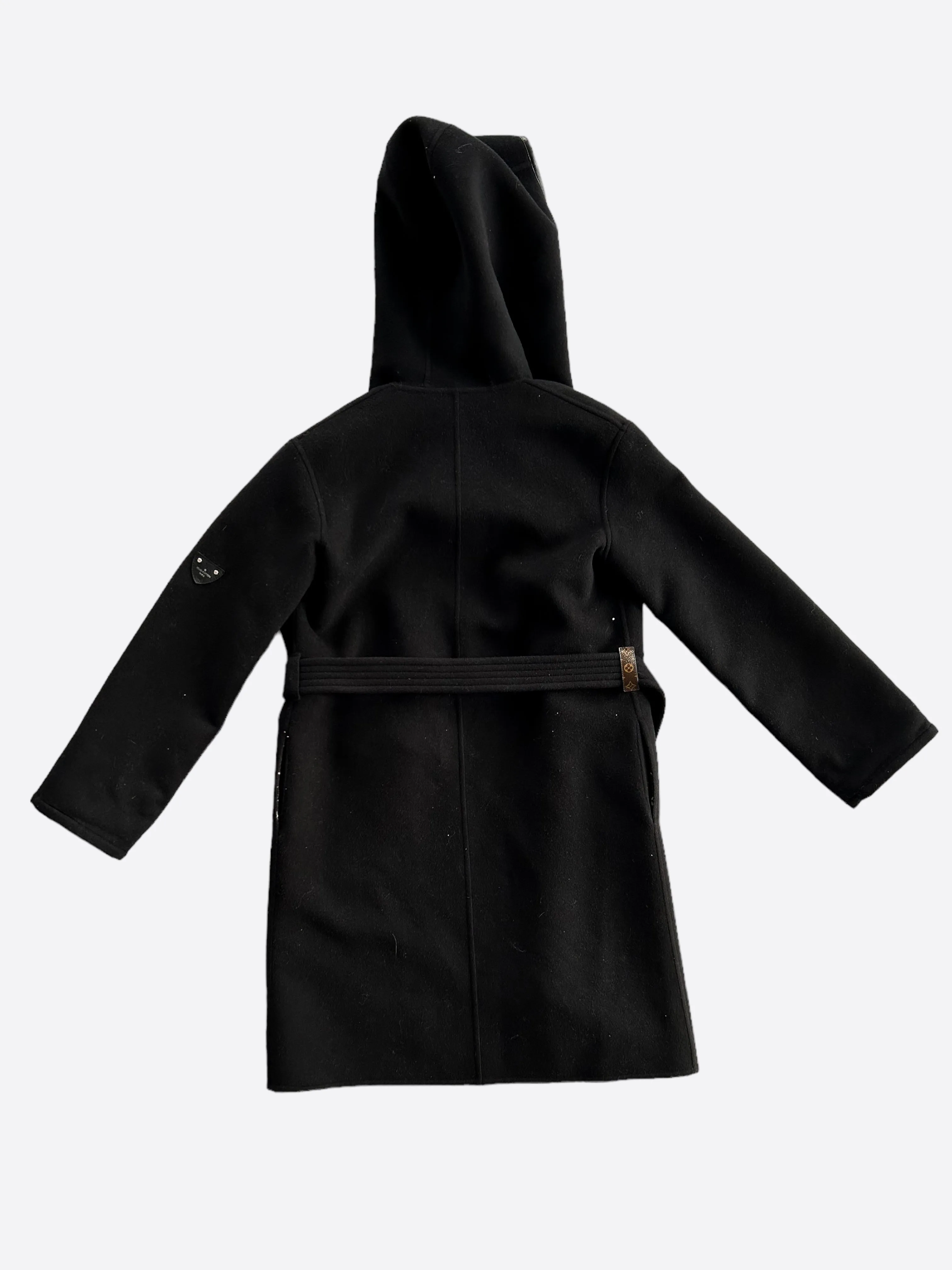Louis Vuitton Black & White Monogram Women's Peacoat