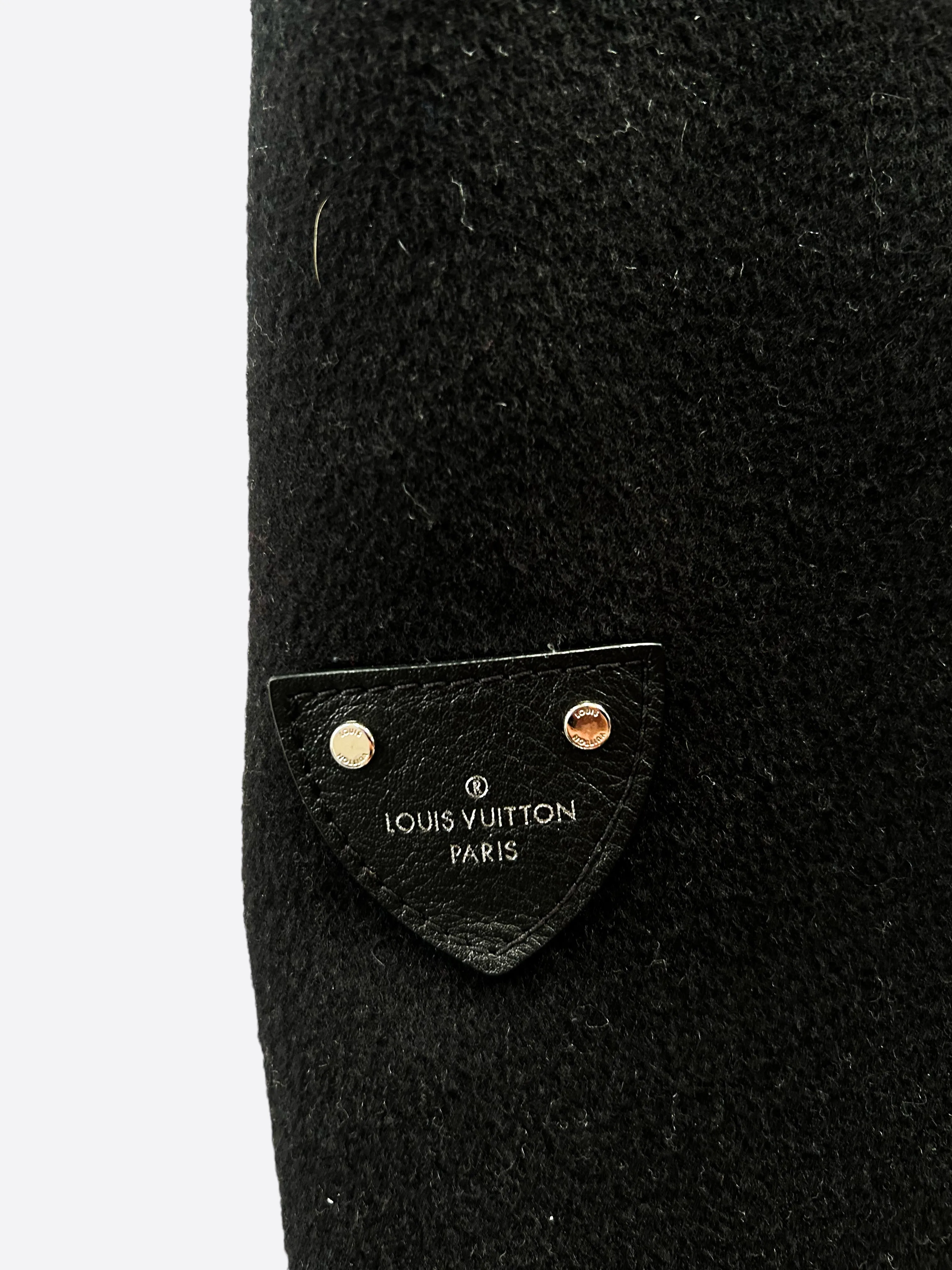 Louis Vuitton Black & White Monogram Women's Peacoat
