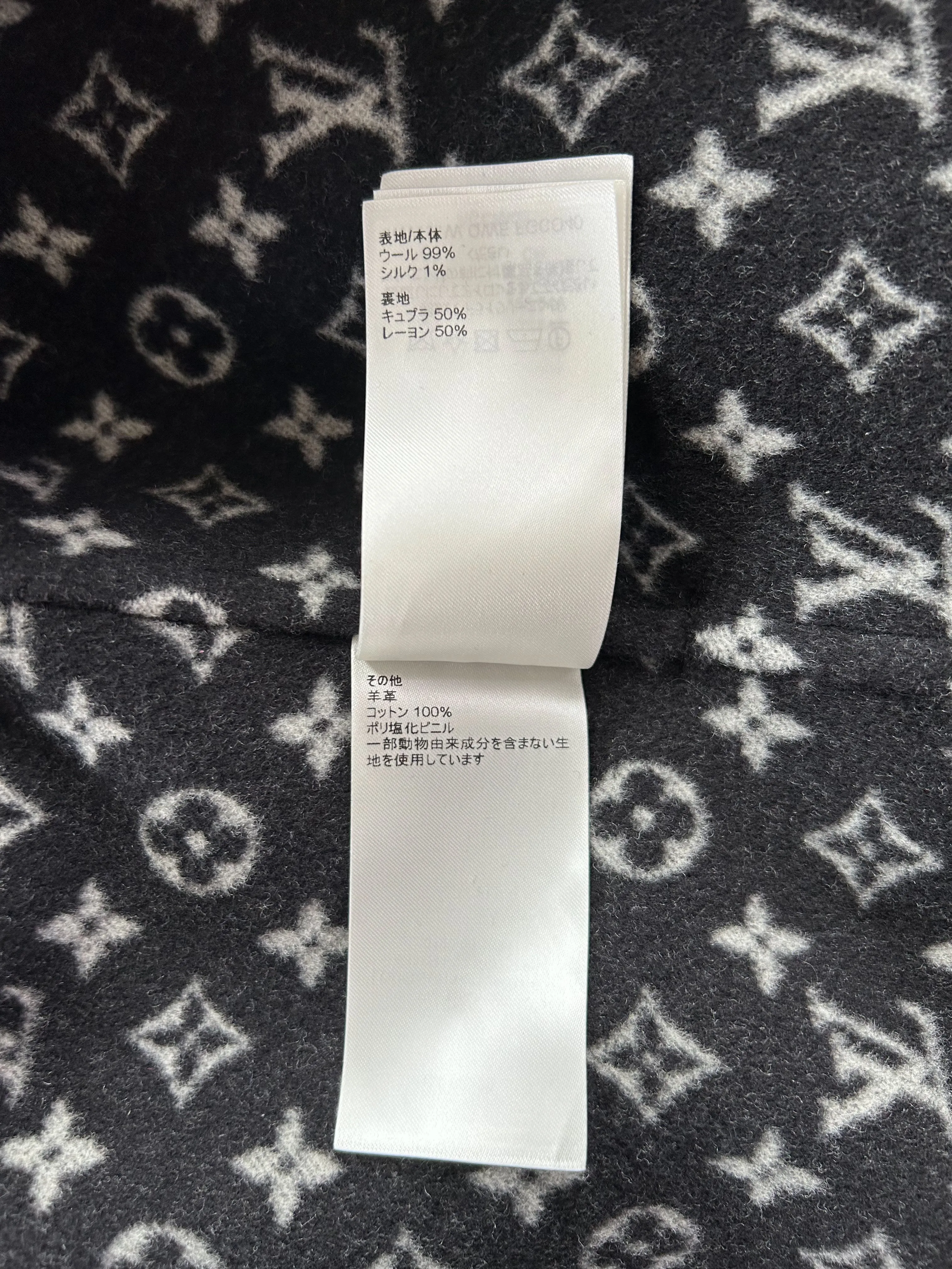 Louis Vuitton Black & White Monogram Women's Peacoat