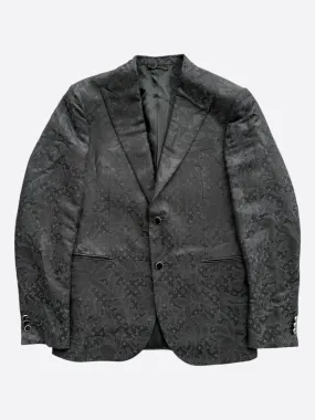 Louis Vuitton Black Flower Monogram Blazer Jacket