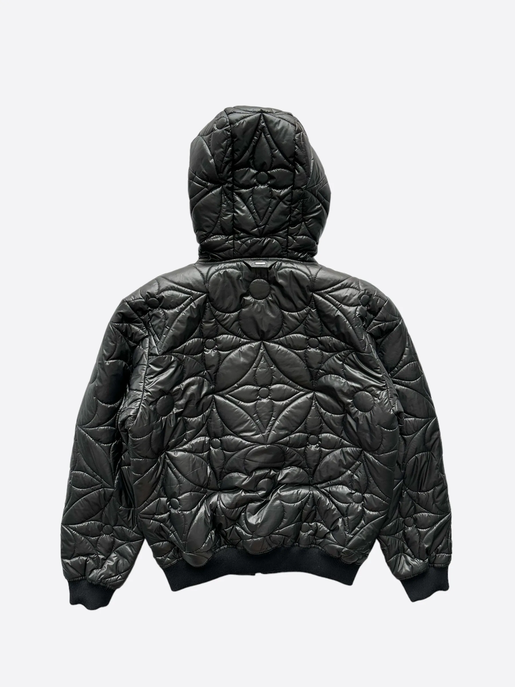 Louis Vuitton Black Flower Monogram Puffer Jacket