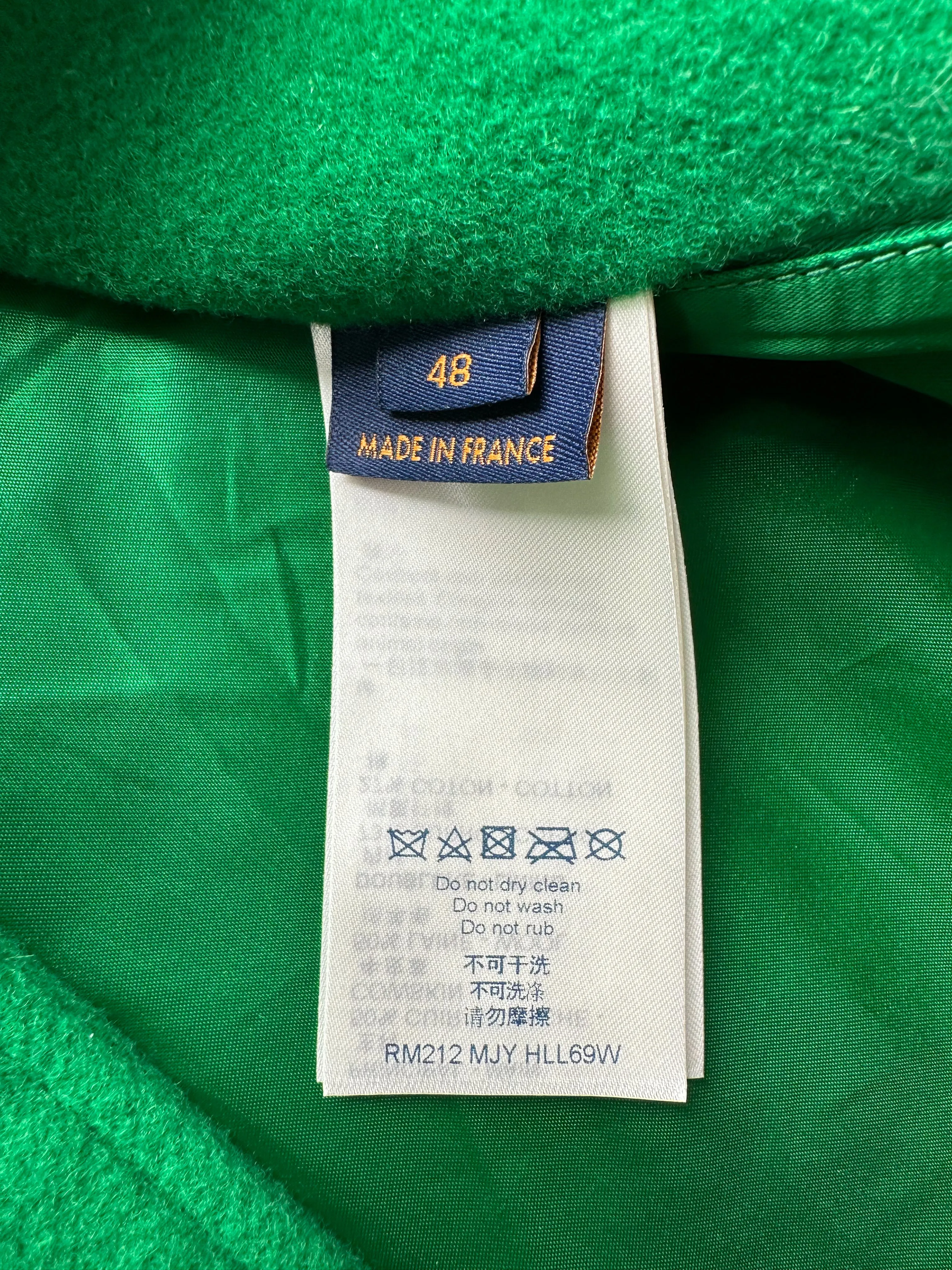 Louis Vuitton Green & White Varsity Leather Jacket