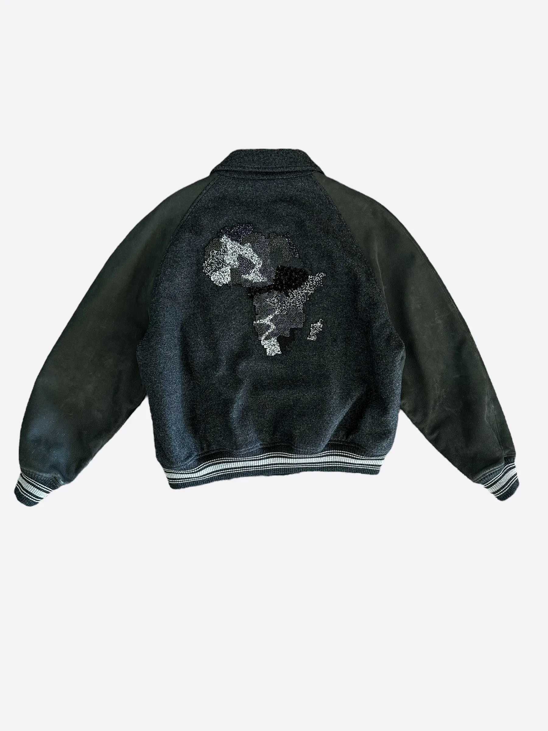Louis Vuitton Grey Africa Embroidered Bomber Jacket