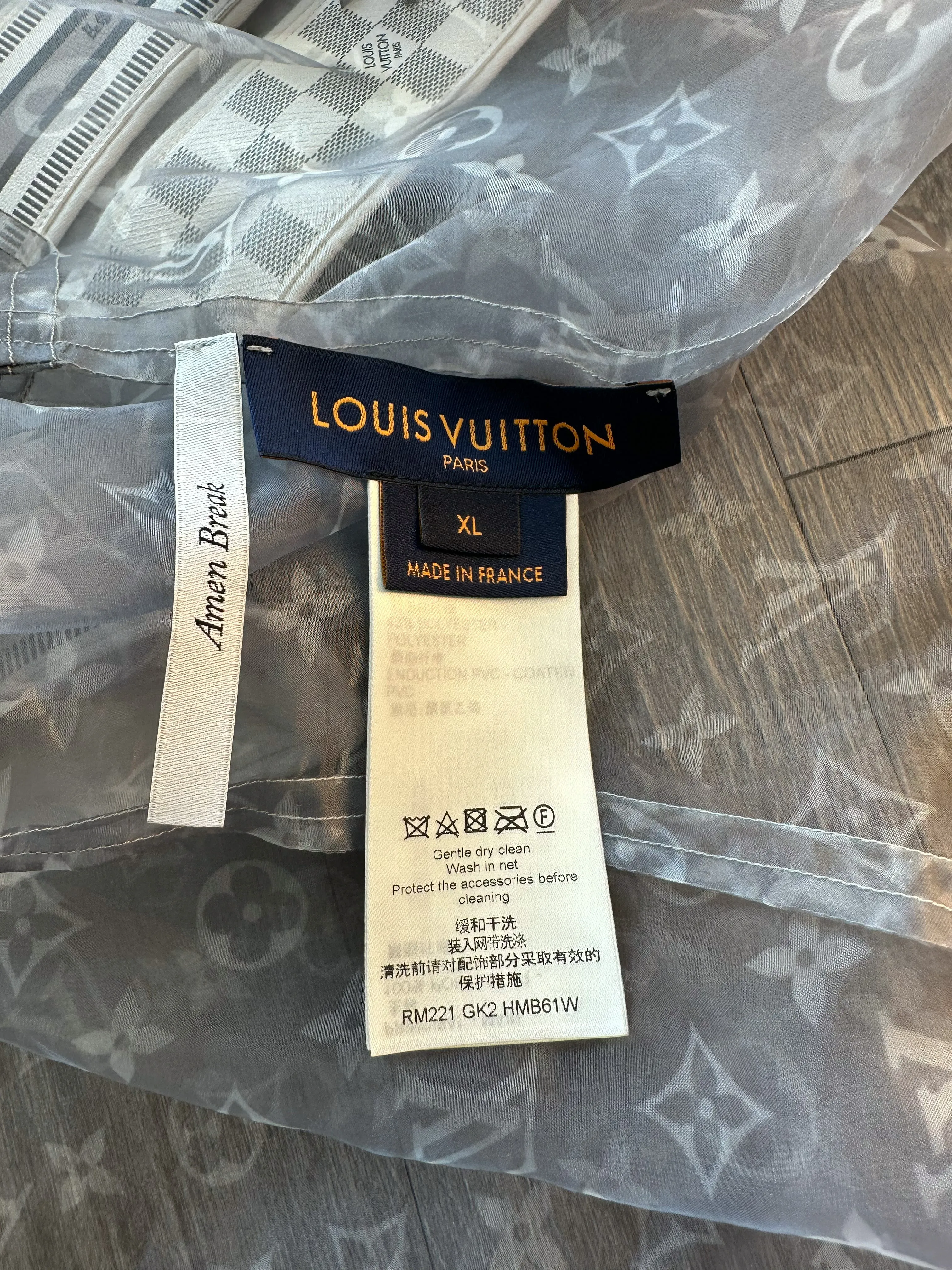 Louis Vuitton Grey Organza Monogram Mesh Track Jacket