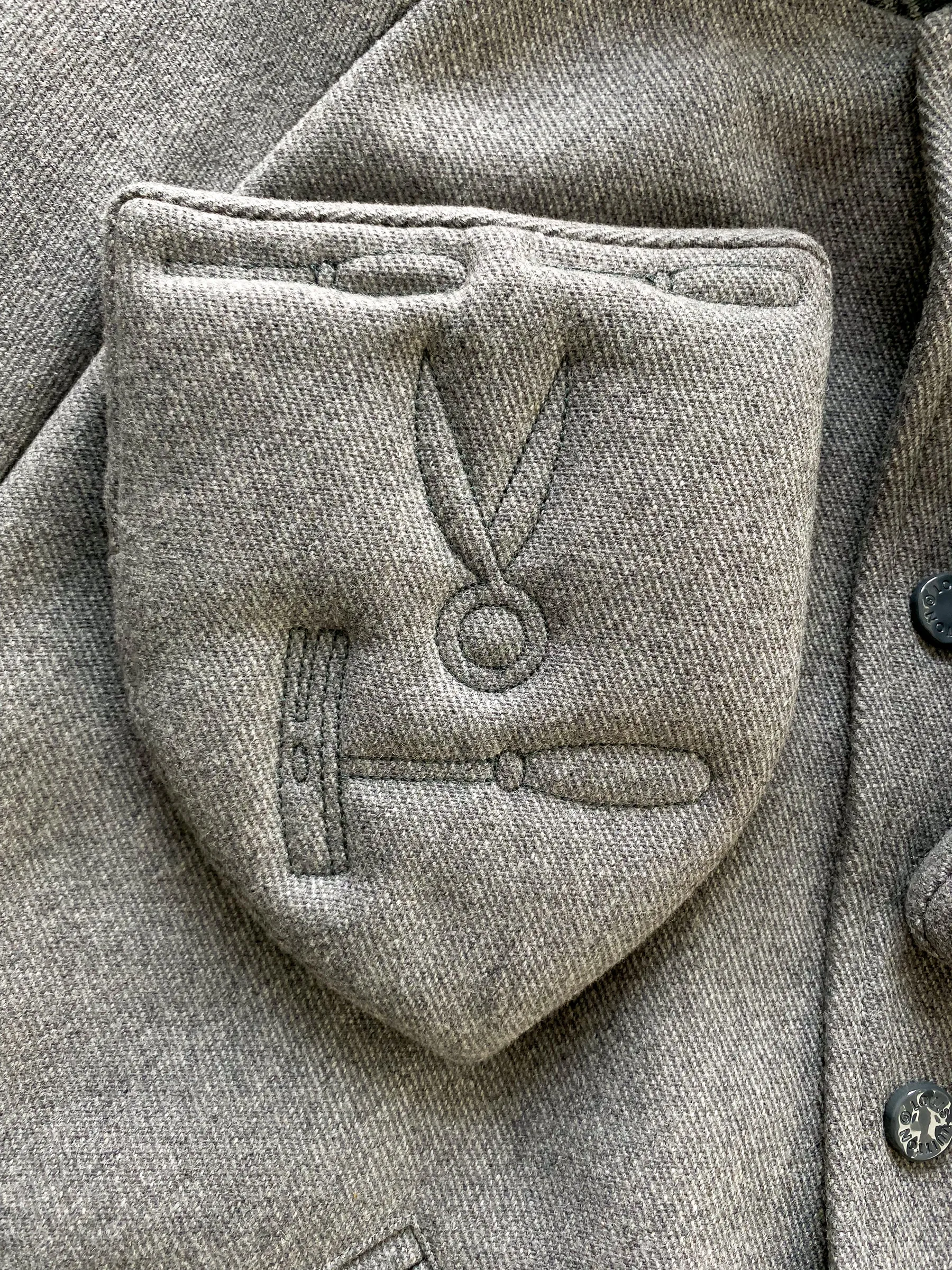 Louis Vuitton Grey Wool Padded Varsity Jacket
