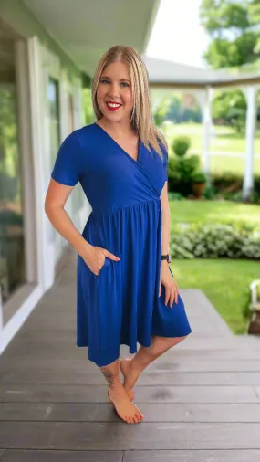 Maddie Wrap Dress: Cobalt Blue *SALE*